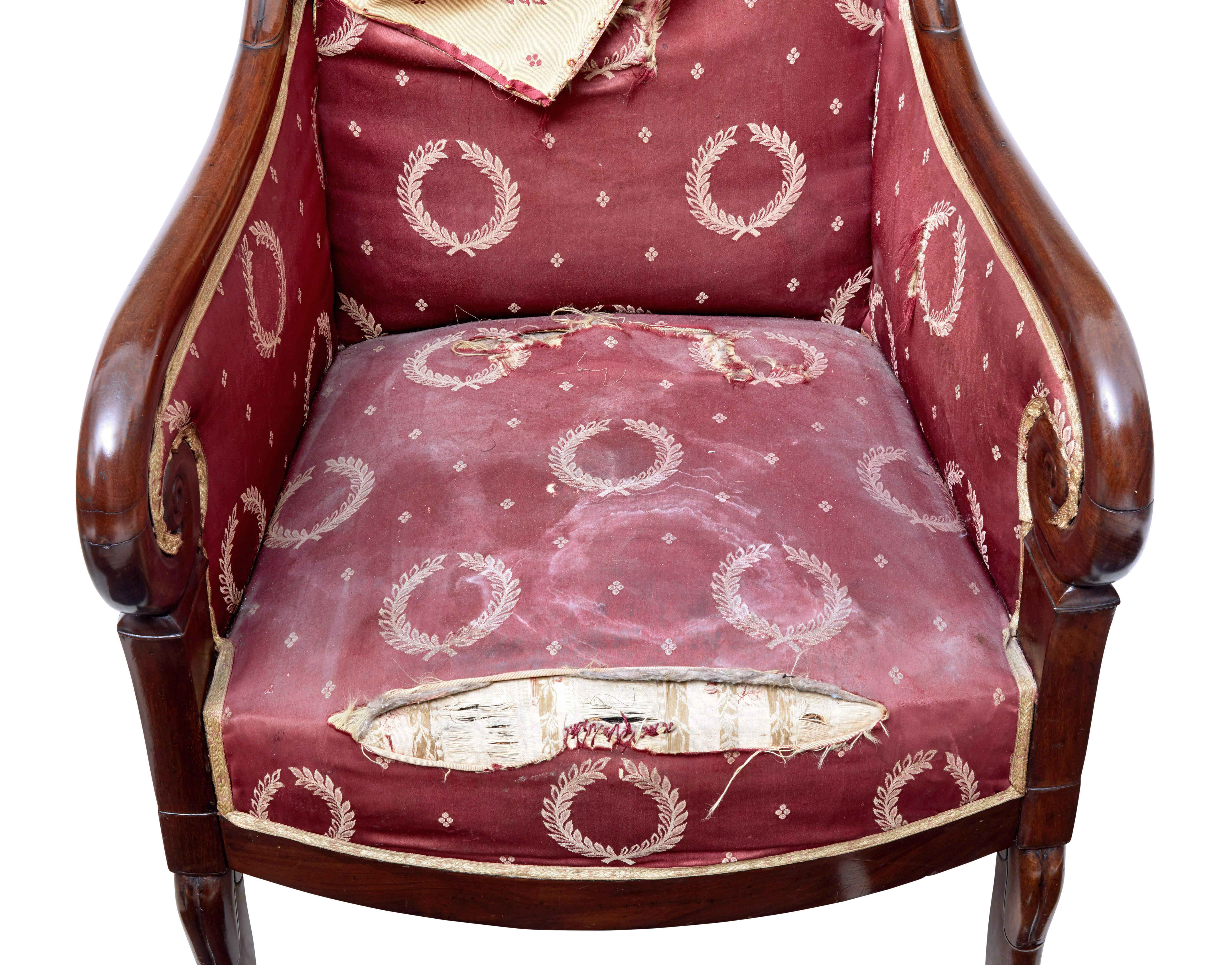 Set of 4 mid 19th century Danish mahogany armchairs For Sale 2