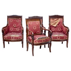 Set of 4 mid 19th century Danish mahogany armchairs