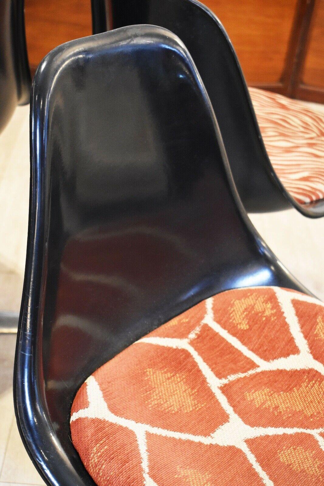 Set of 4 Mid-20th Century Arkana Dining Chairs Aluminium Swivel Base 2