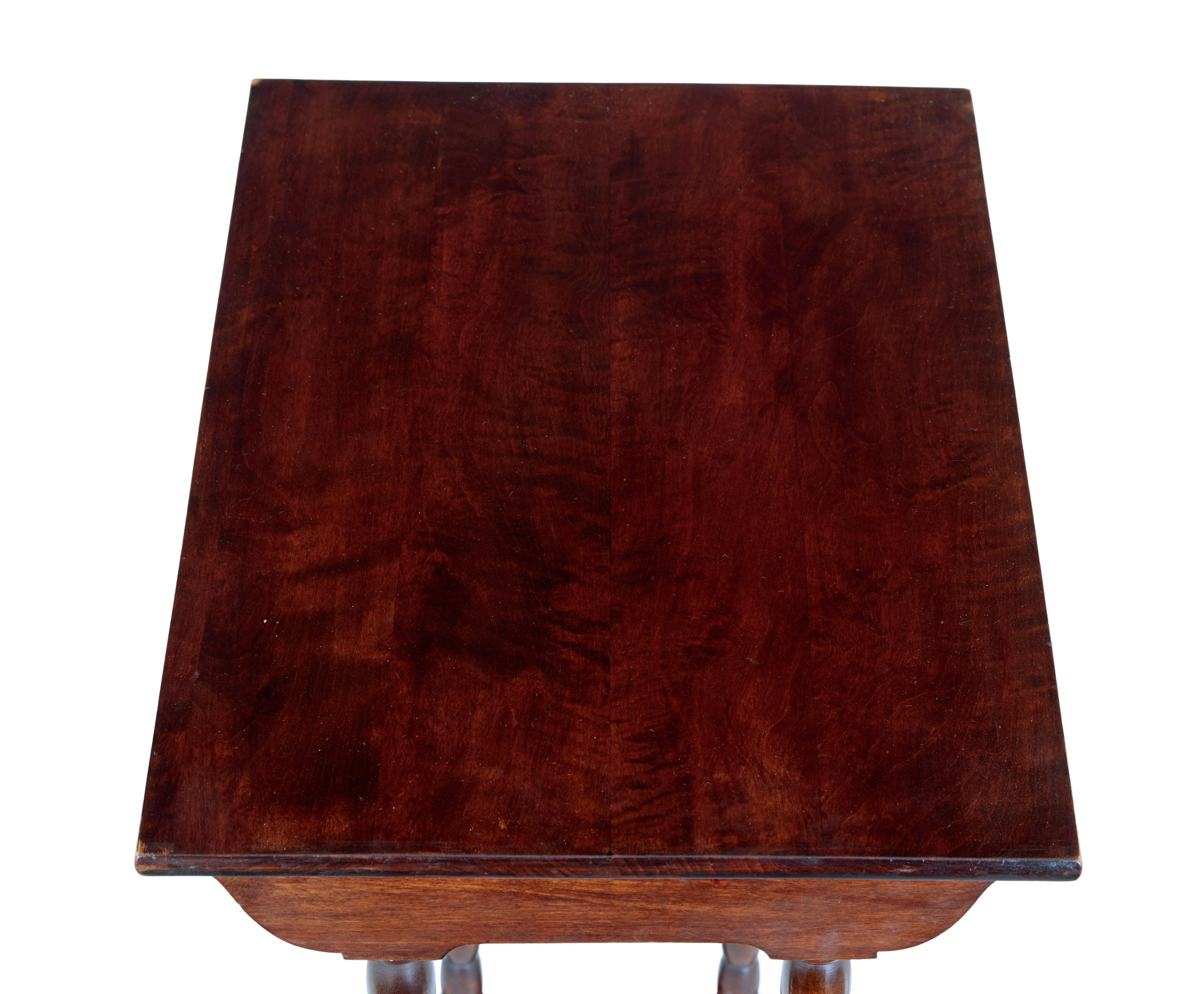 Hand-Carved Set of 4 mid 20th century birch nest of tables For Sale