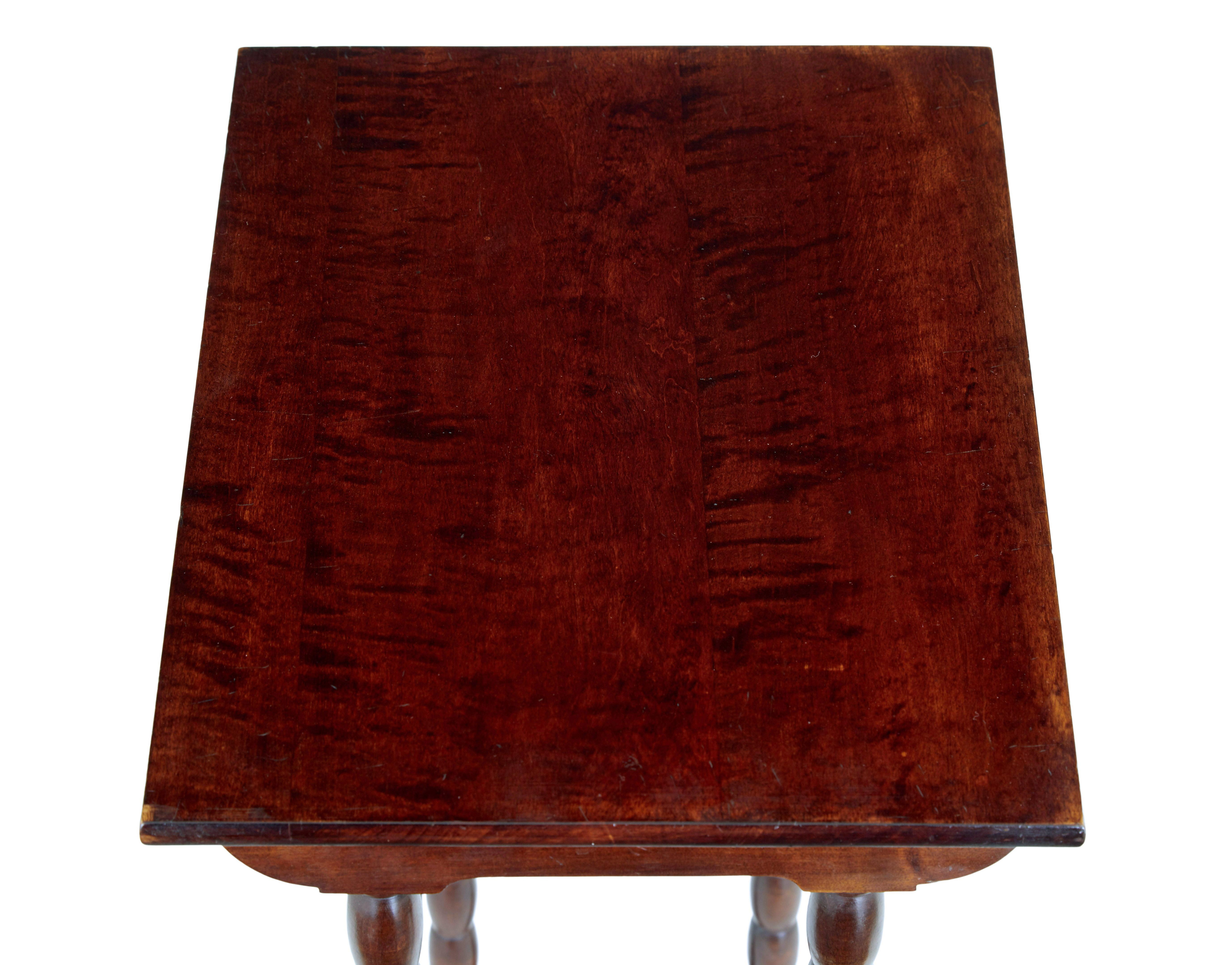 Set of 4 mid 20th century birch nest of tables In Good Condition For Sale In Debenham, Suffolk