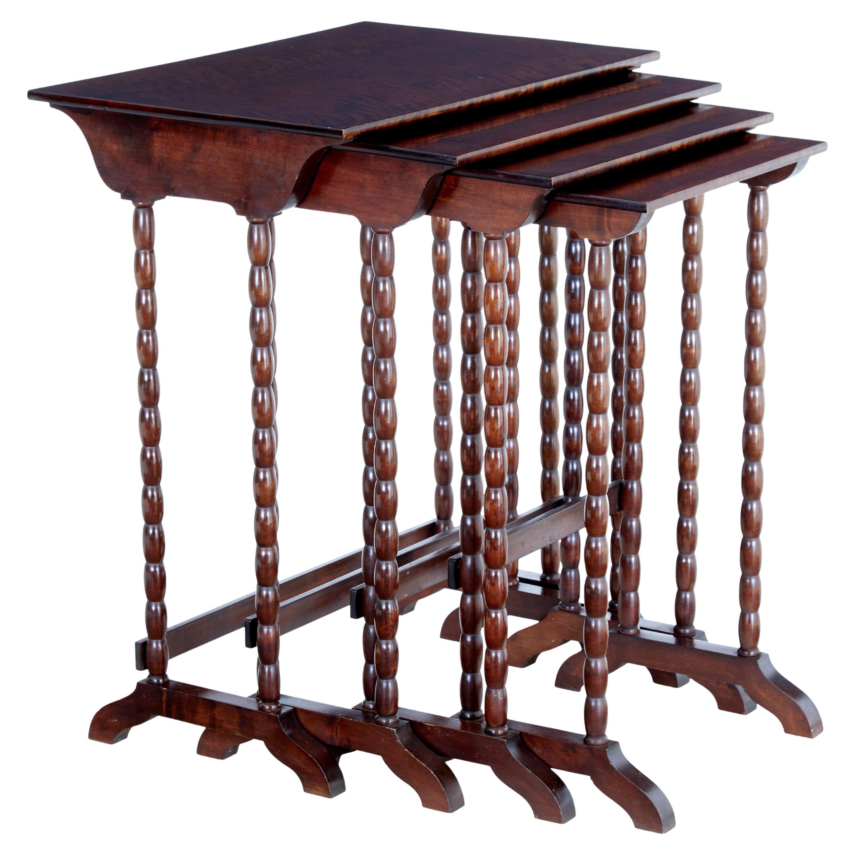 Nest of 3 19th Century Victorian Mahogany Nesting Tables at 1stDibs