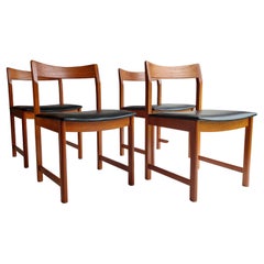 Set Of 4 Mid Century 1960’s Teak Danish Dining Chairs  Vejle Style