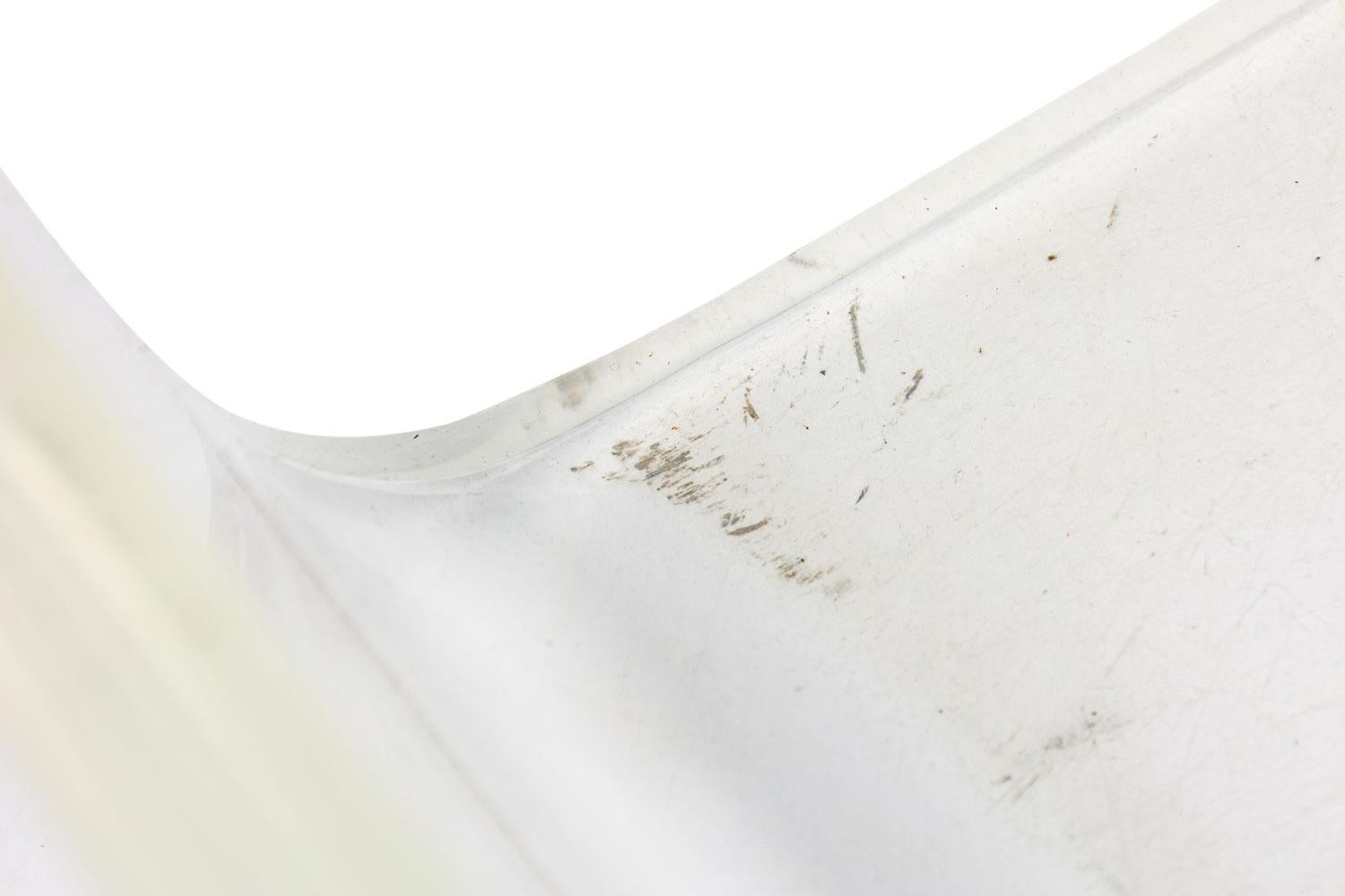 Set of 4 Mid-Century American Transparent Lucite Cantilever Barstools For Sale 8