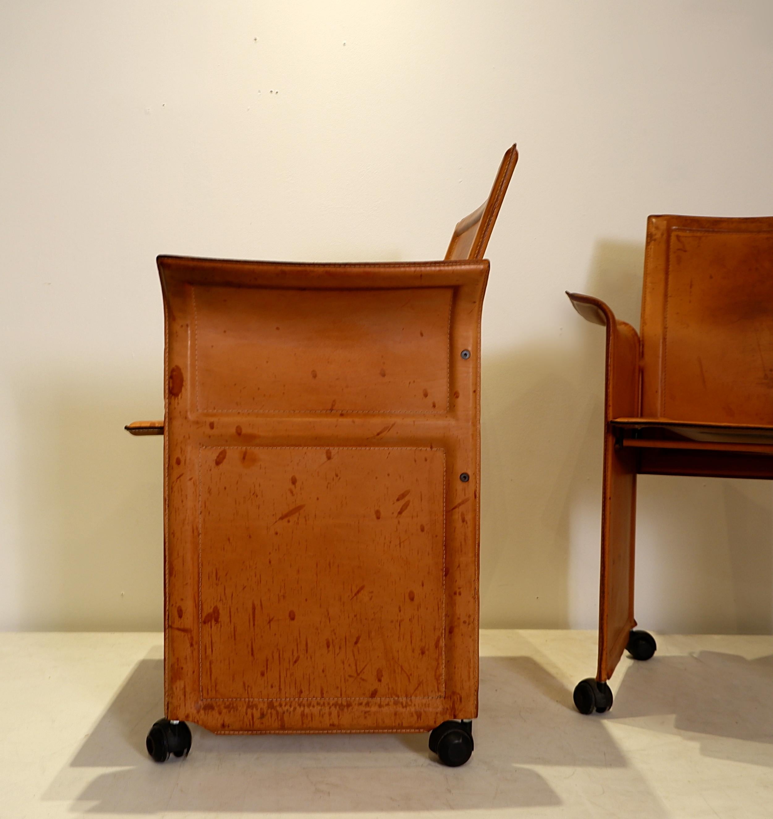 Set Of 4 Mid-Century Armchairs On Wheels by Tito Agnoli 12