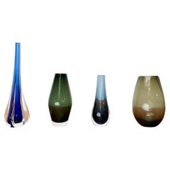 Set of 4 Mid-Century Art Glass Vases, 1960s
