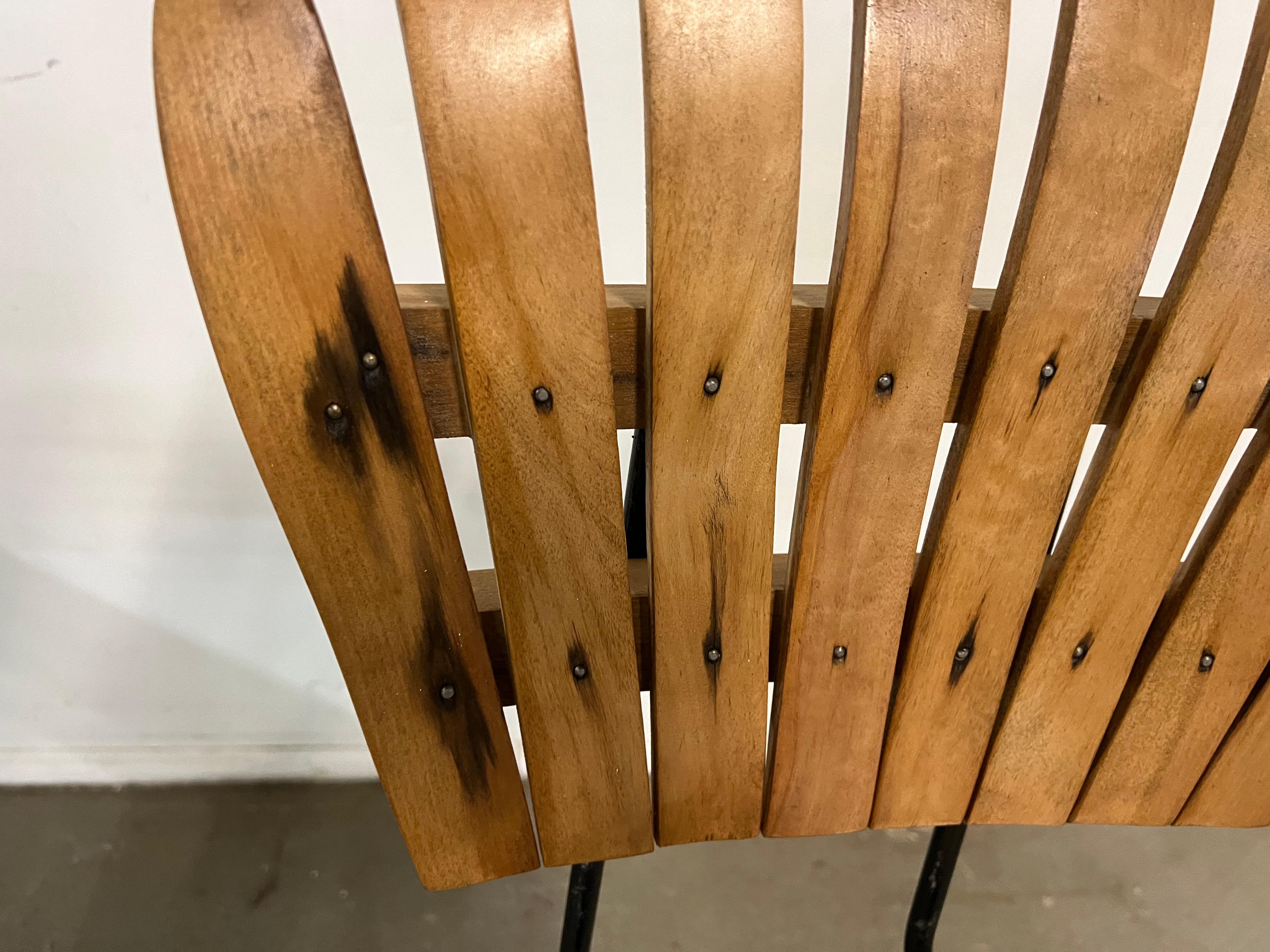 Set of 4 Mid-Century Arthur Umanoff Slat Style Bar Stools 1
