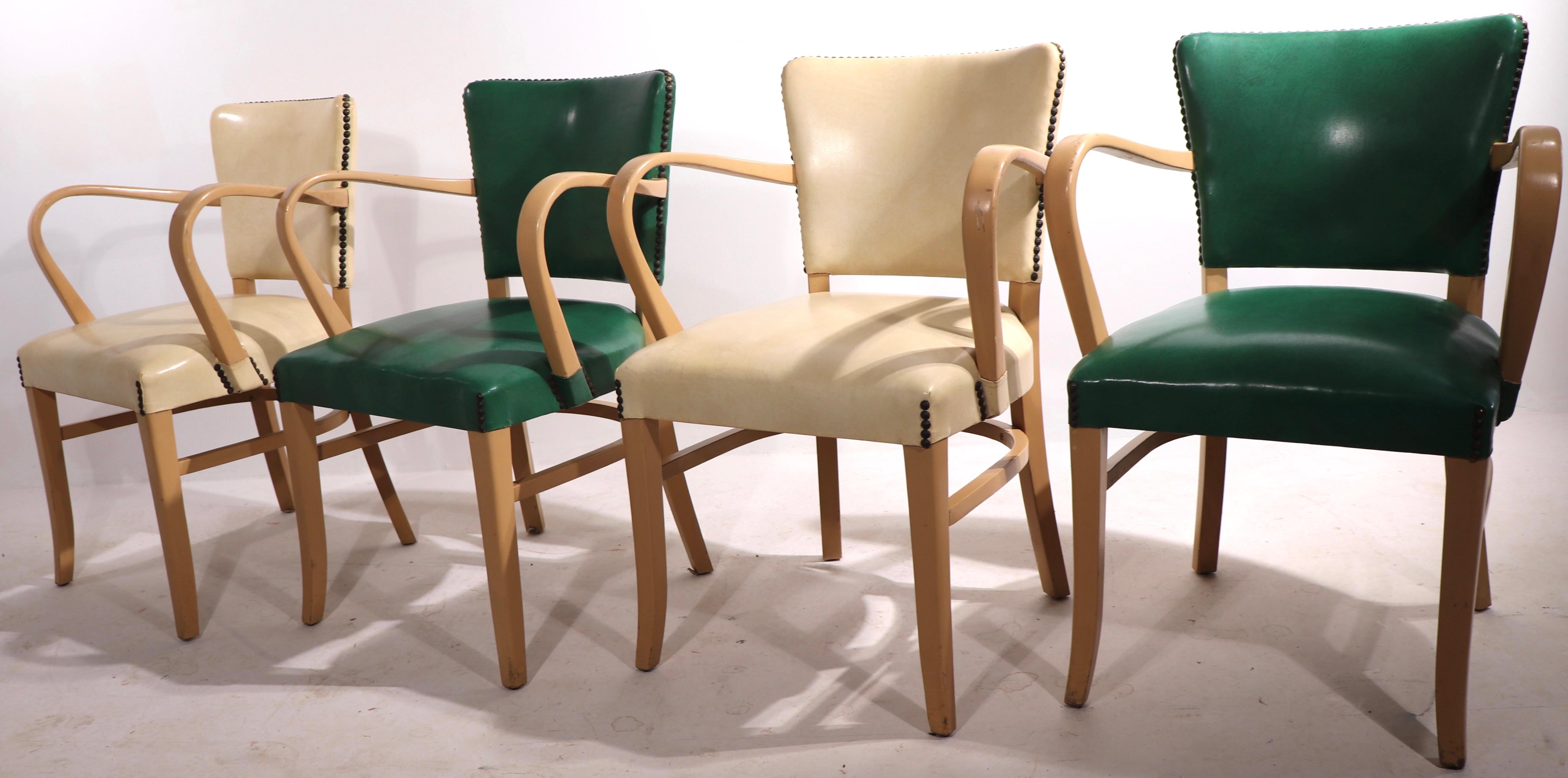 Mid-Century Modern Set of 4 Mid Century Bentwood Armchairs Made in Yugoslavia after Thonet