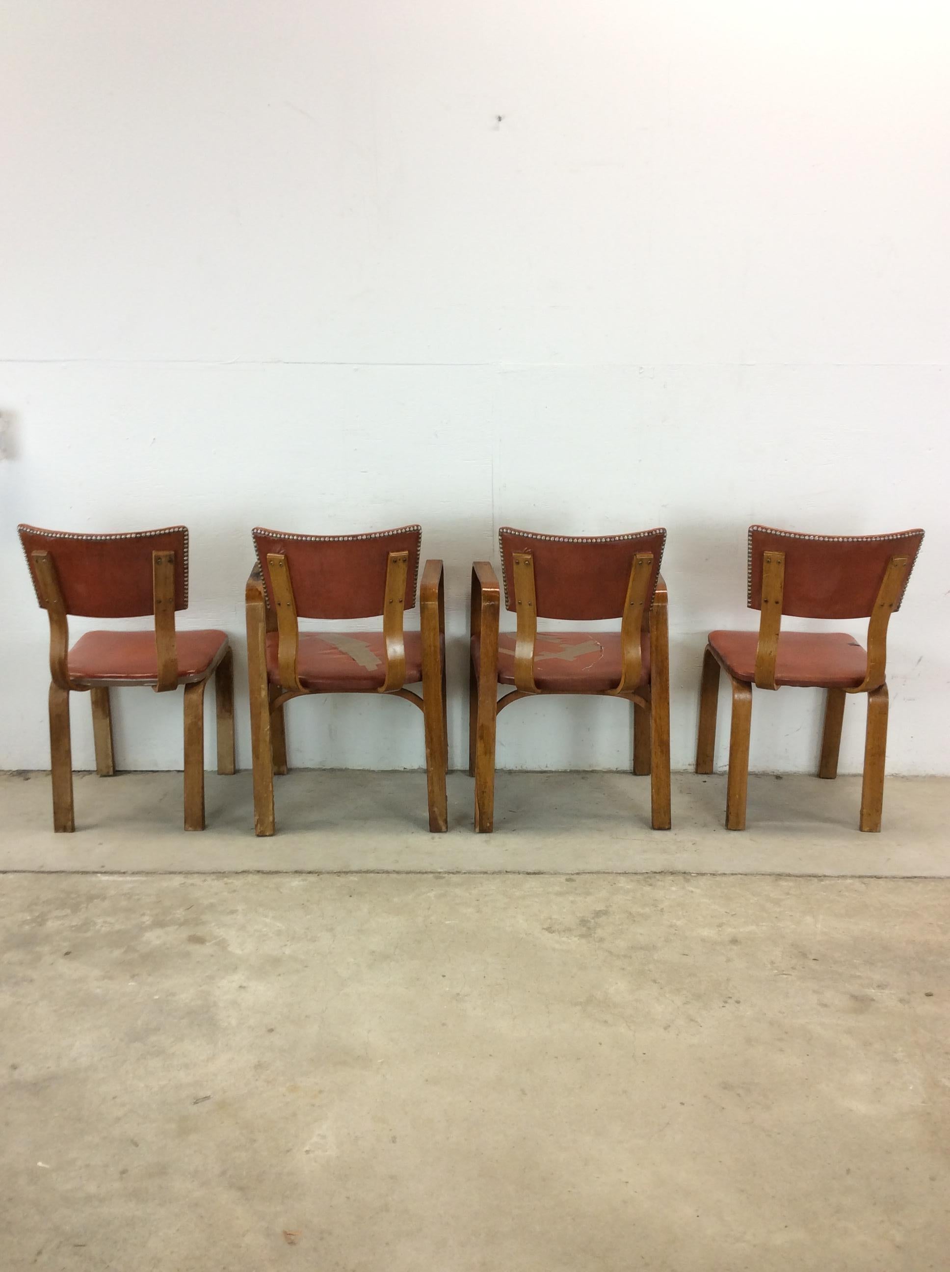Set di 4 sedie da pranzo in legno di bengala della metà del secolo scorso, in stile Thonet in vendita 9