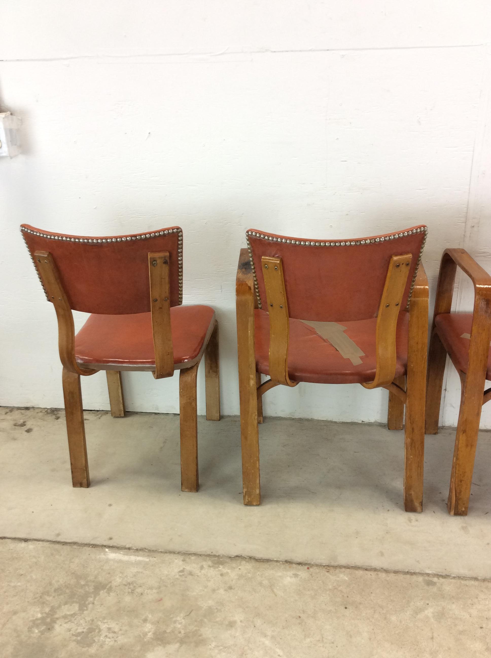Set di 4 sedie da pranzo in legno di bengala della metà del secolo scorso, in stile Thonet in vendita 10