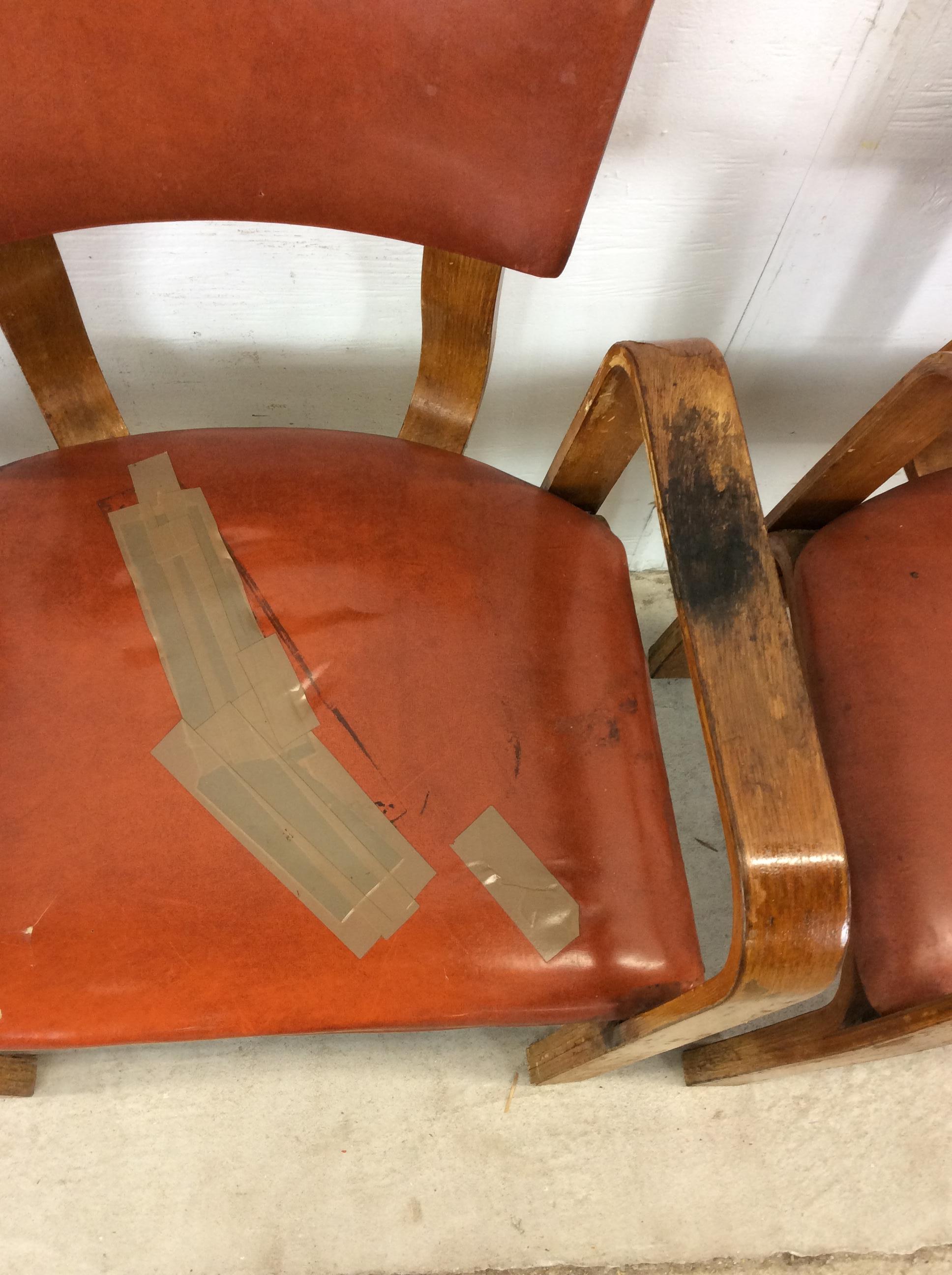 XX secolo Set di 4 sedie da pranzo in legno di bengala della metà del secolo scorso, in stile Thonet in vendita