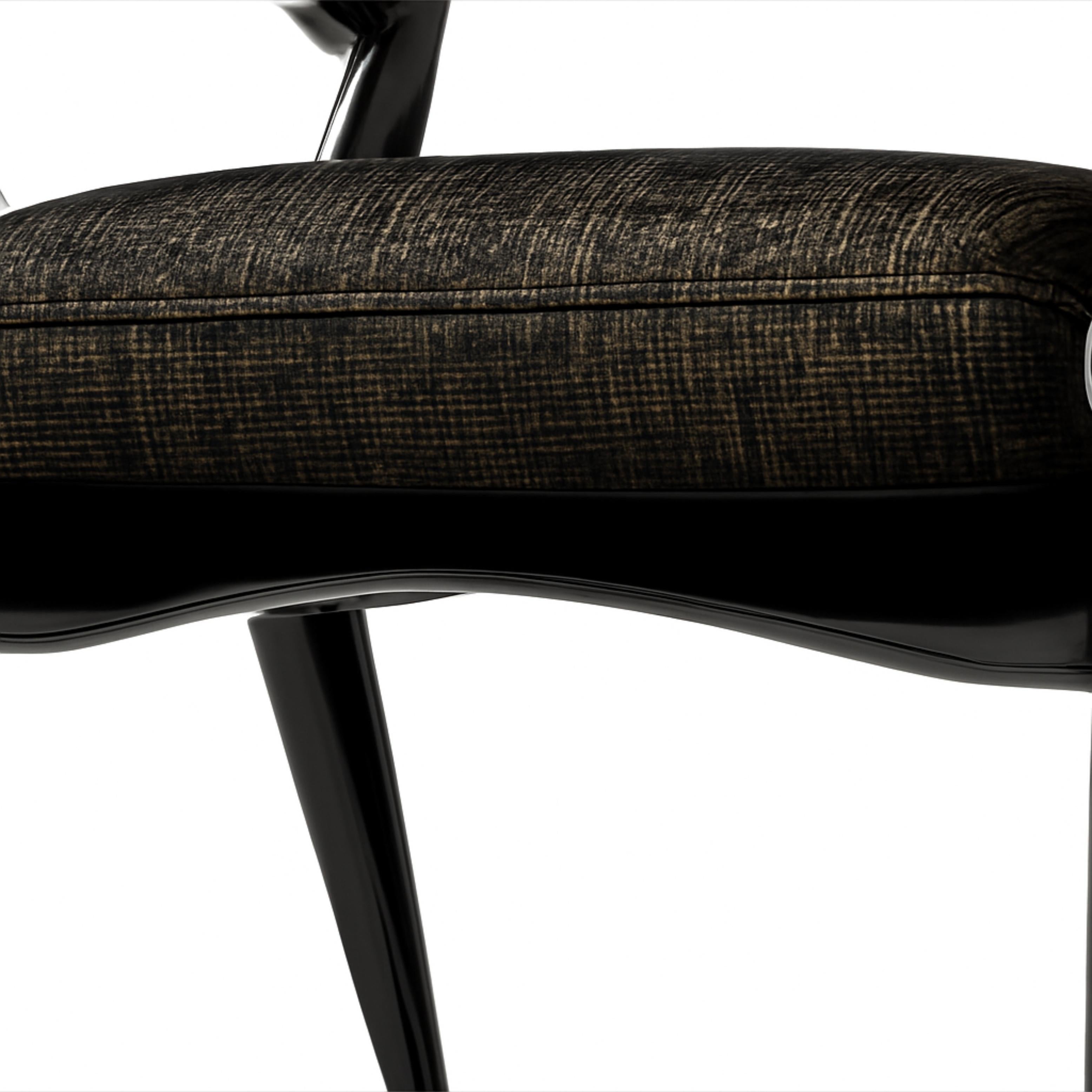 4er-Set Mid Century Schwarzer Lack  Sessel, 1952–1960, Dänemark, Dänemark im Angebot 8