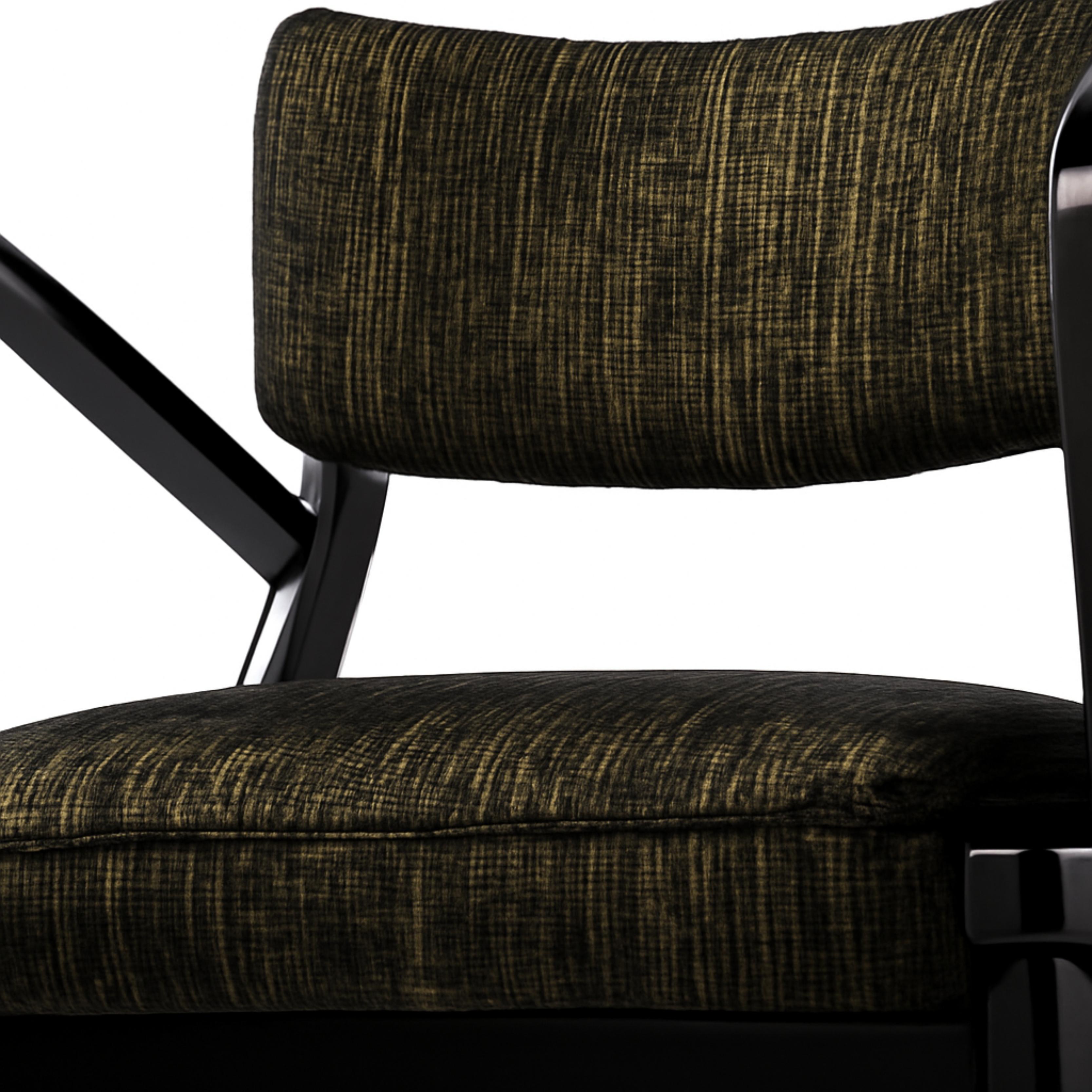 4er-Set Mid Century Schwarzer Lack  Sessel, 1952–1960, Dänemark, Dänemark im Angebot 9