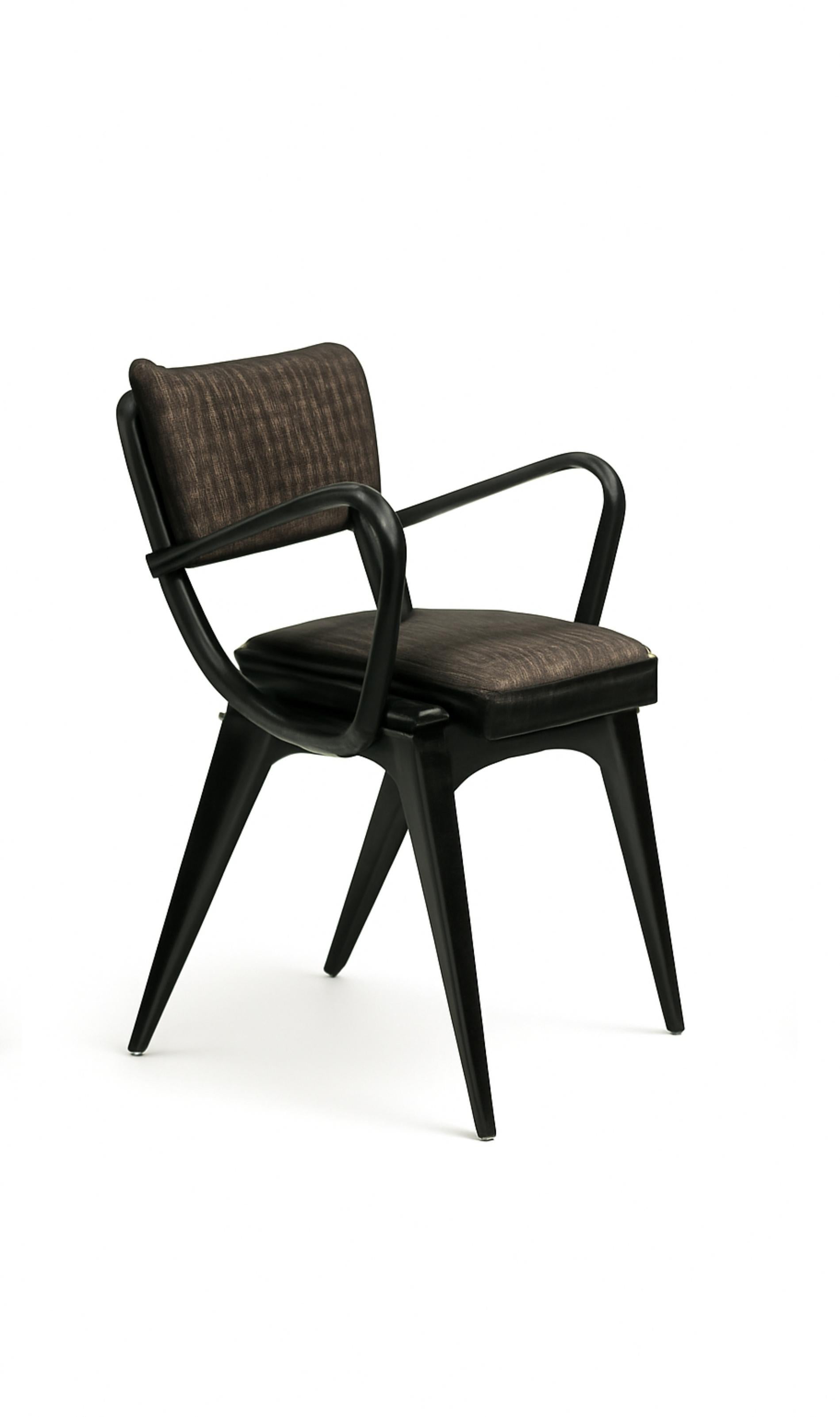4er-Set Mid Century Schwarzer Lack  Sessel, 1952–1960, Dänemark, Dänemark (Moderne der Mitte des Jahrhunderts) im Angebot