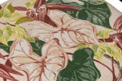 Set di 4 sedie laterali imbottite floreali in ferro battuto nero di metà secolo