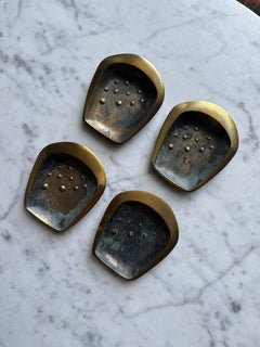 Set Of 4 Mid Century Brass Ashtrays By Dayagi, Israel 1960s