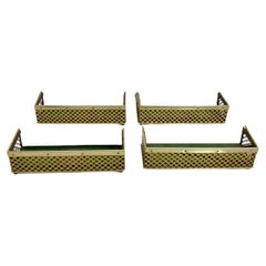 Vintage Set of 4 Mid-Century Brass-Covered Planters Attributed to Gio Ponti 1950s