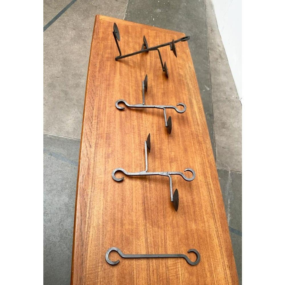 Metal Set of 4 Mid-Century Brutalist Wrought Iron Cascade Candleholder Pendant, 1960s For Sale