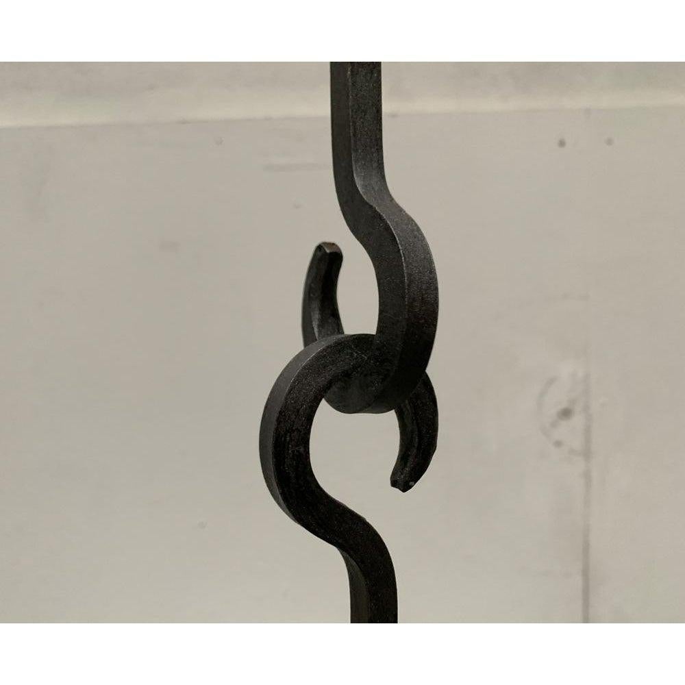 Set of 4 Mid-Century Brutalist Wrought Iron Cascade Candleholder Pendant, 1960s For Sale 1