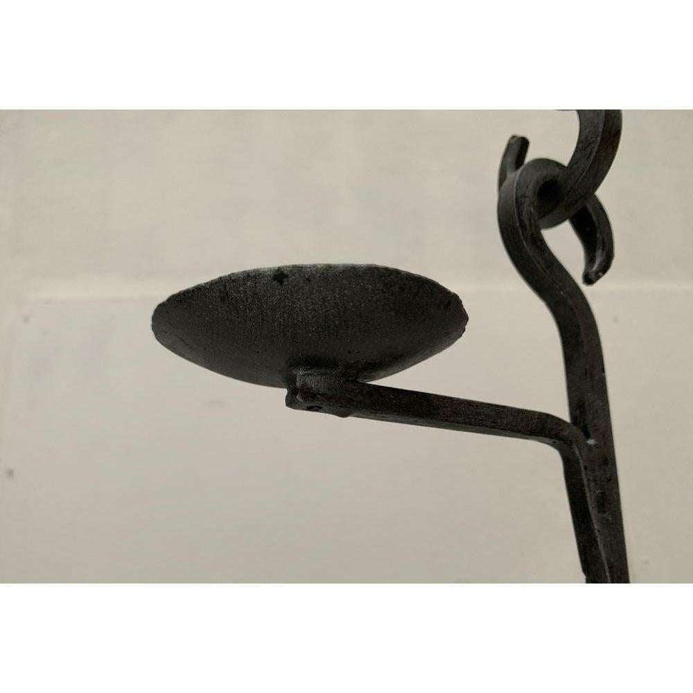 Set of 4 Mid-Century Brutalist Wrought Iron Cascade Candleholder Pendant, 1960s For Sale 2
