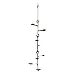 Set of 4 Mid-Century Brutalist Wrought Iron Cascade Candleholder Pendant, 1960s