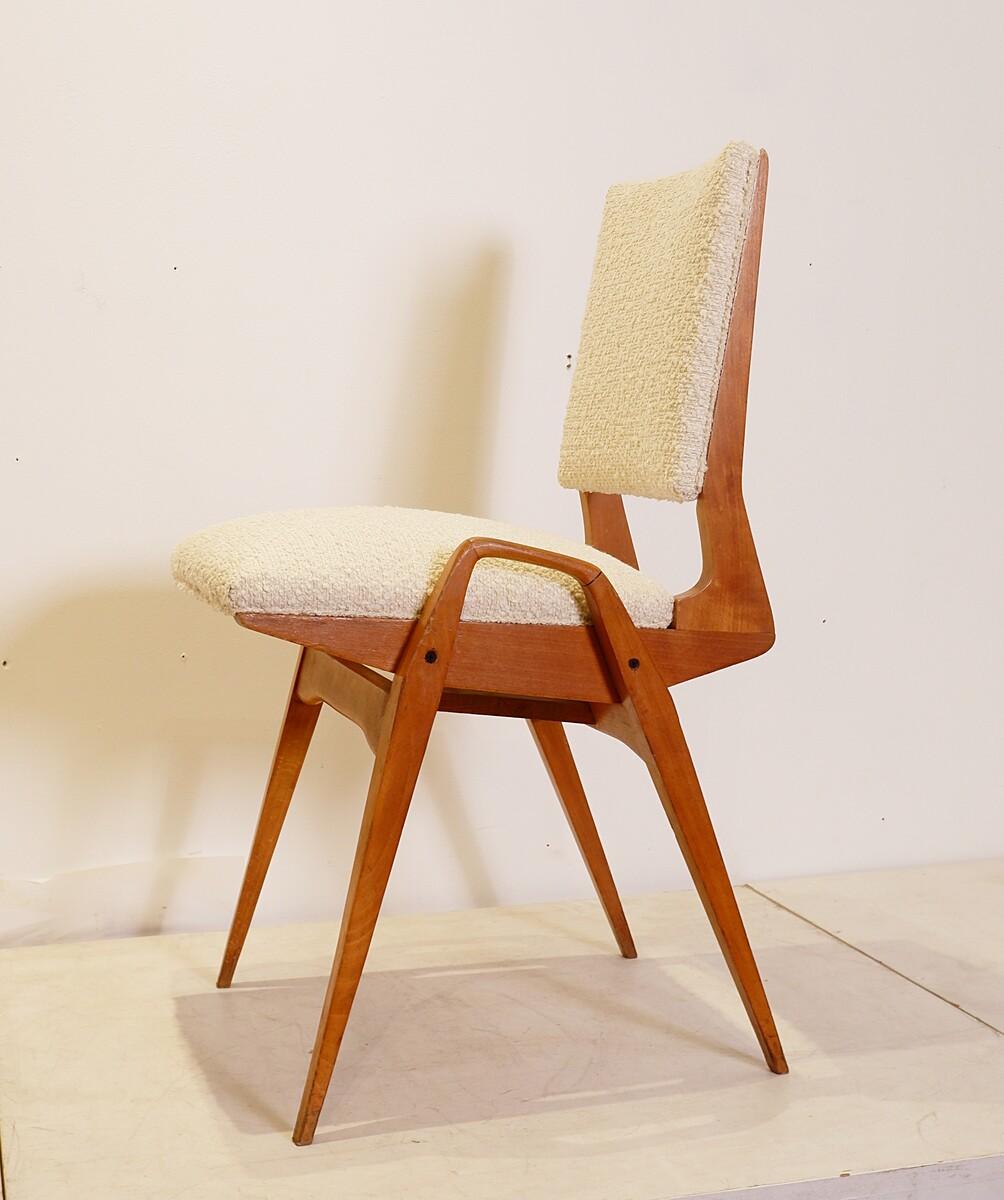 Ensemble de 4 chaises du milieu du siècle par Maurice Pré - Années 1950 - Nouveau rembourrage en vente 7