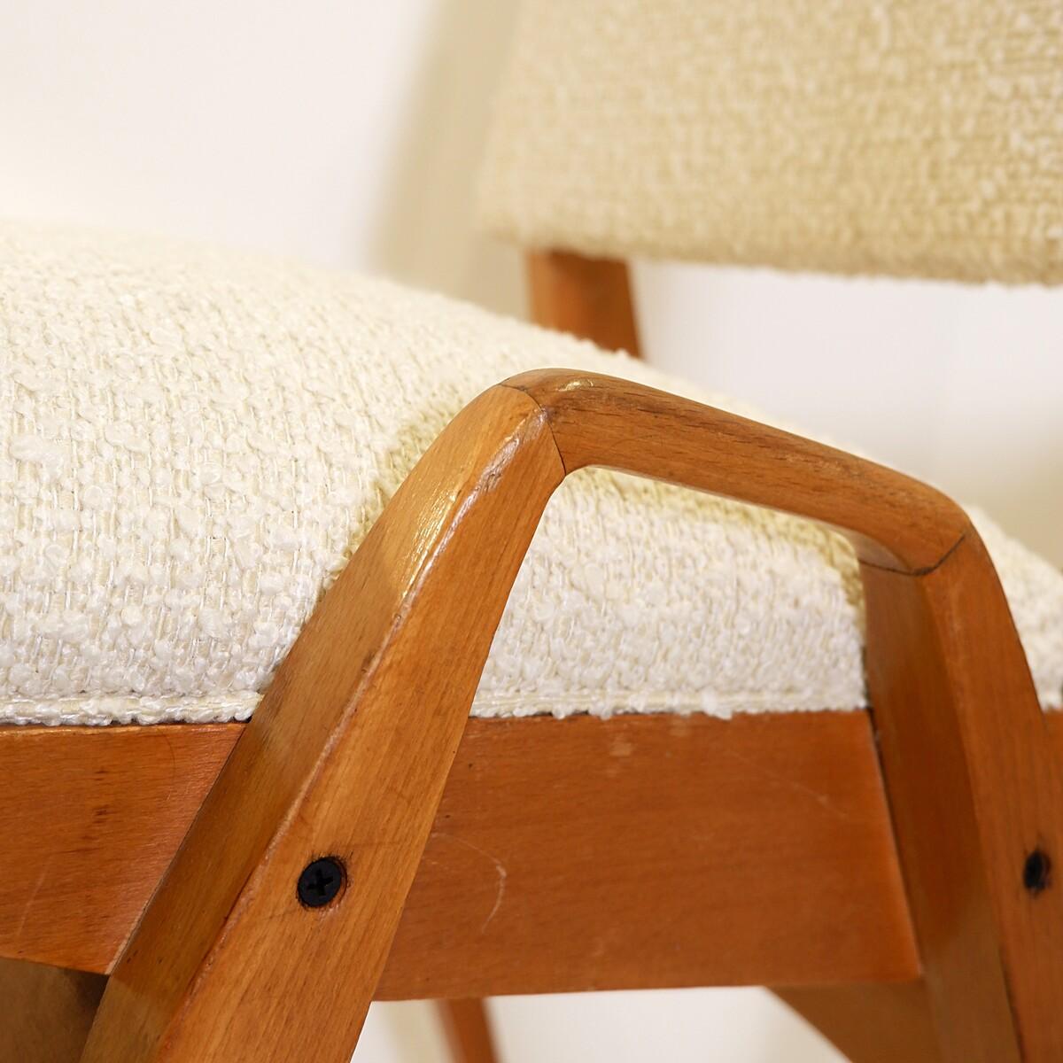 20ième siècle Ensemble de 4 chaises du milieu du siècle par Maurice Pré - Années 1950 - Nouveau rembourrage en vente
