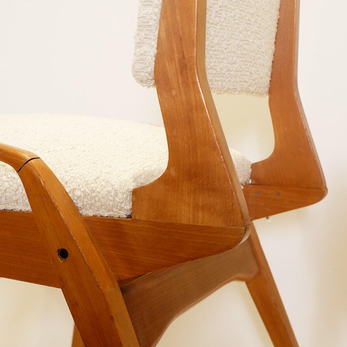Ensemble de 4 chaises du milieu du siècle par Maurice Pré - Années 1950 - Nouveau rembourrage en vente 2