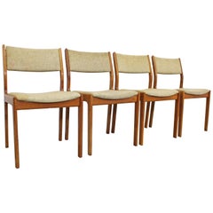 Set of 4 Mid-Century Danish Modern D-Scan Teak Side Dining Chairs