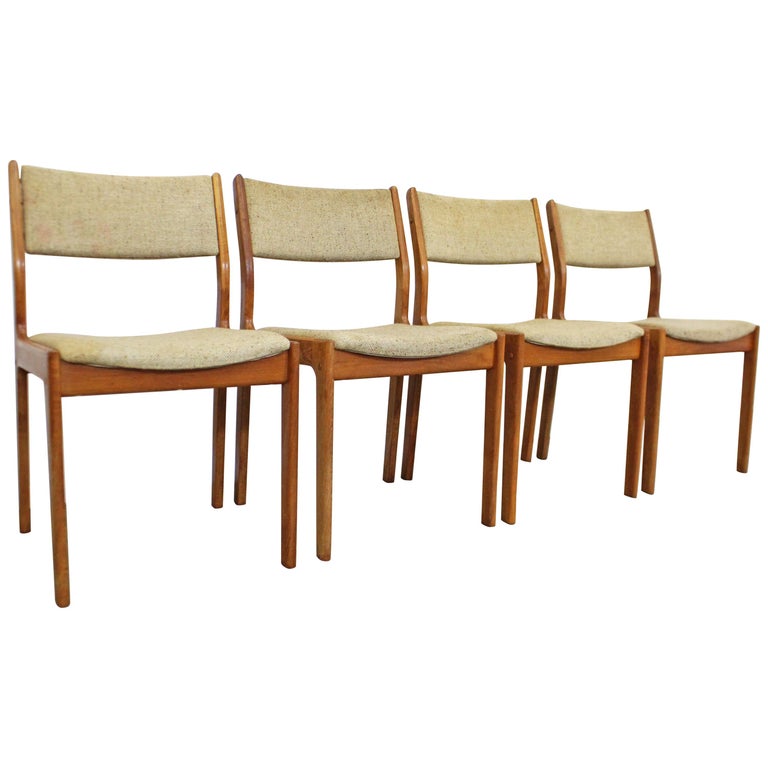 Set of 4 Mid-Century Danish Modern D-Scan Teak Side Dining Chairs at  1stDibs | d scan teak chairs, d scan dining chairs, d-scan teak chairs