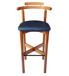 Set of 4 Mid Century Danish Modern Teak Bar Stools