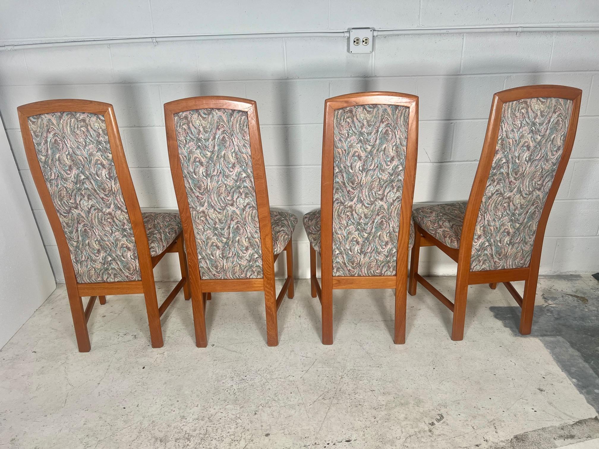 Mid-Century Modern Set of 4 Mid Century  Danish Modern Teak Dining Chairs By Nordic Furniture  For Sale