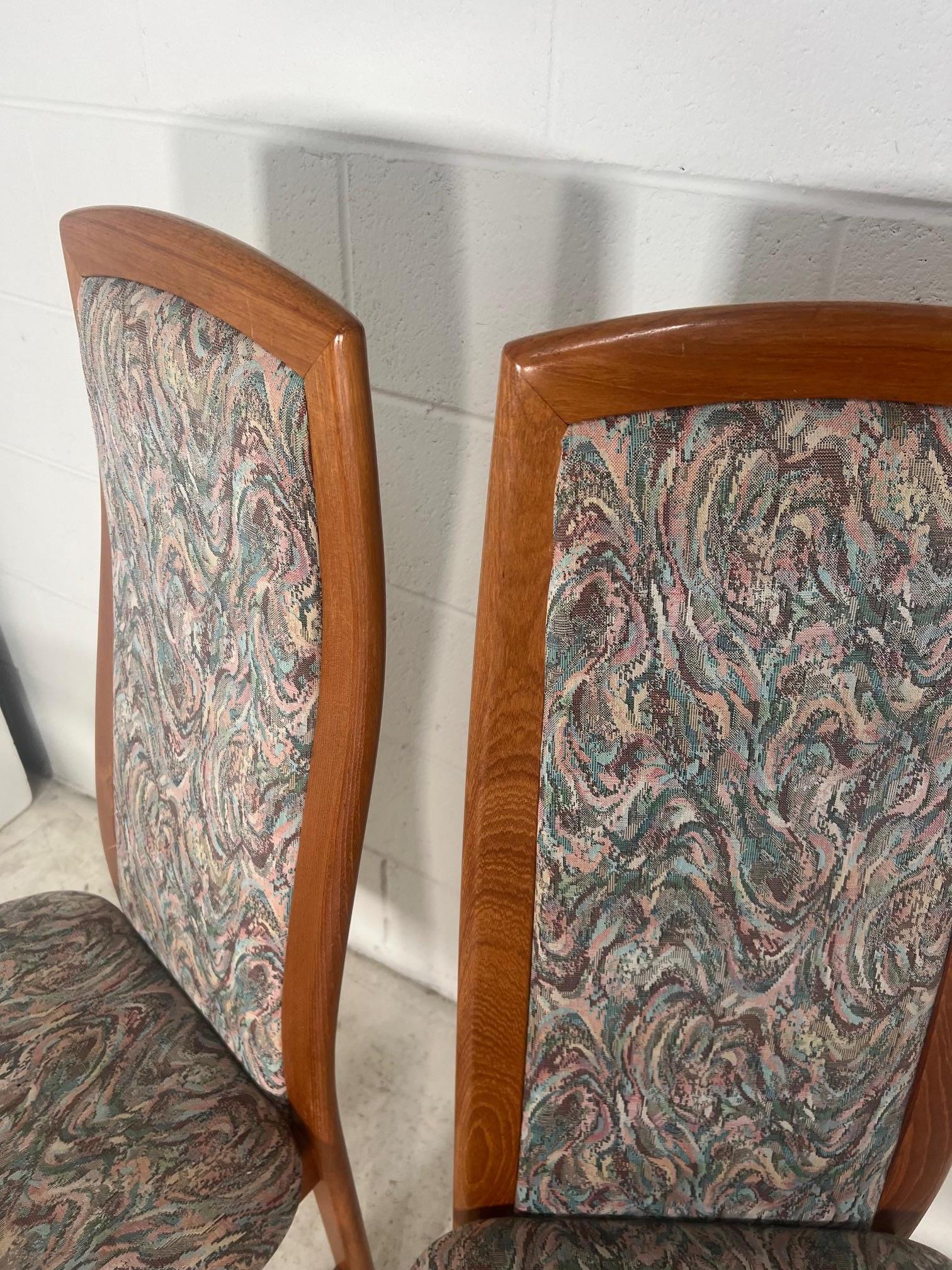 Set of 4 Mid Century  Danish Modern Teak Dining Chairs By Nordic Furniture  In Good Condition For Sale In Atlanta, GA