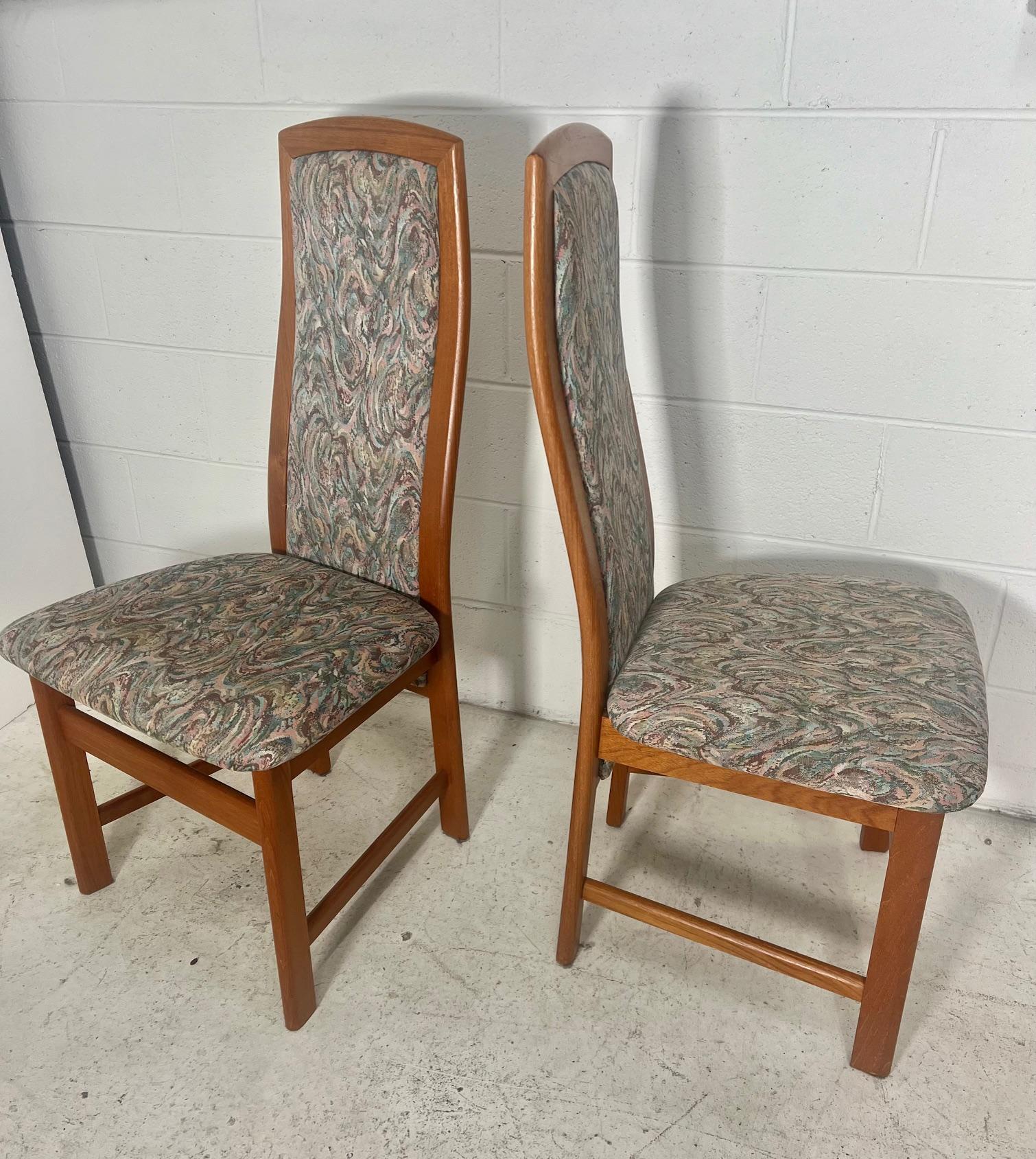 Set of 4 Mid Century  Danish Modern Teak Dining Chairs By Nordic Furniture  For Sale 1