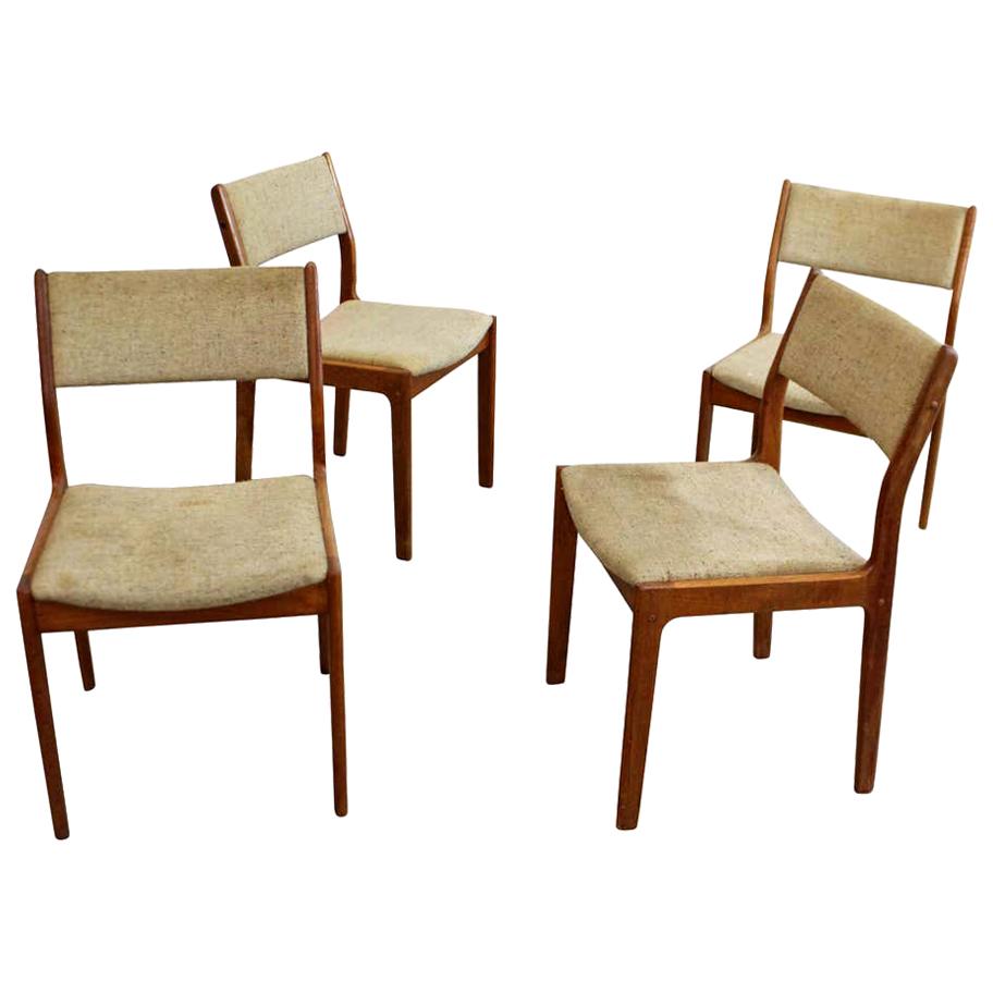 Set of 4 Midcentury Danish Modern Teak Dining Chairs