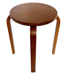 Set of 4 Mid Century Danish Modern Teak Stacking Stools after Alvar Aalto