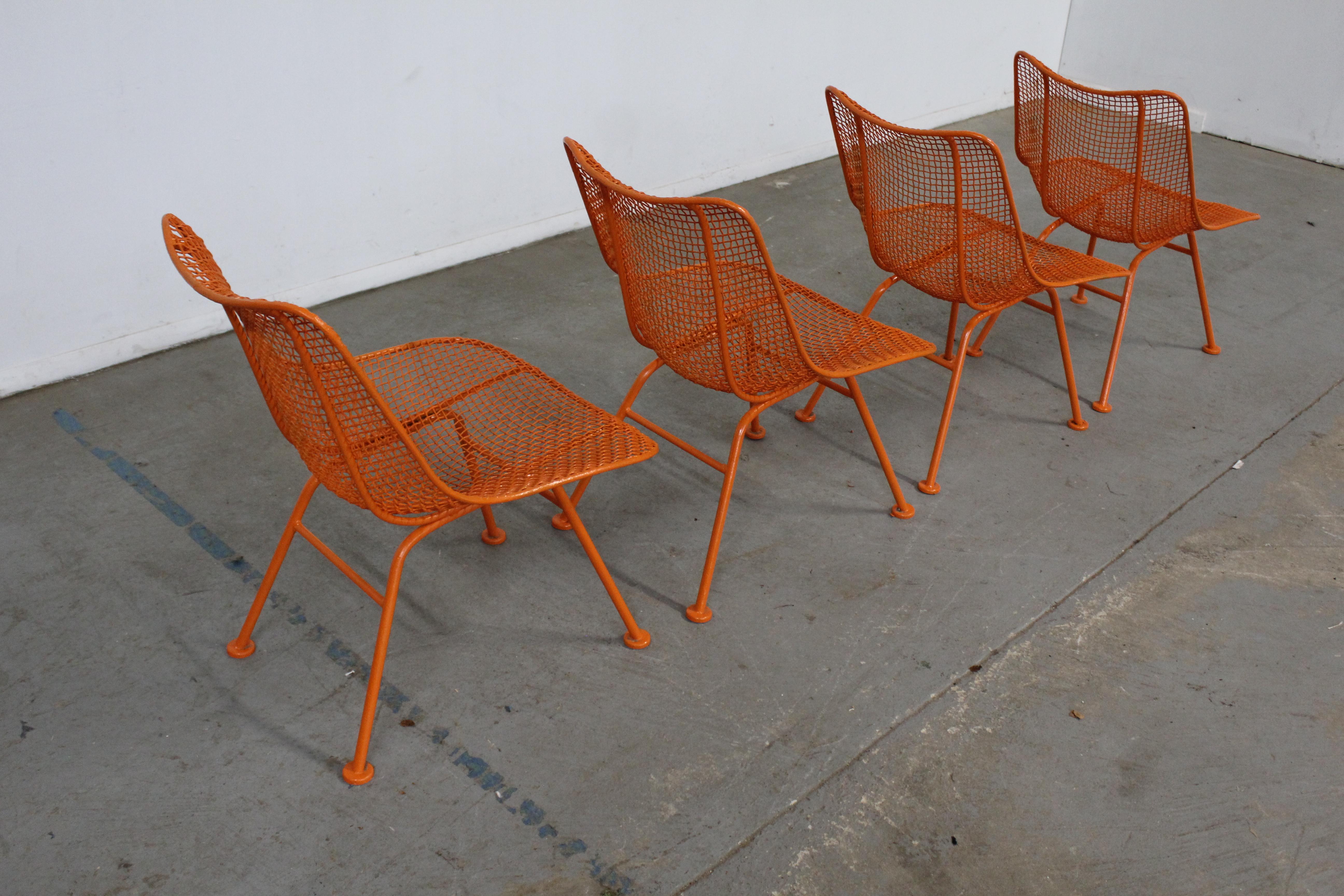 Set of 4 Mid Century Danish Modern Woodard Sculptura Low Profile Side Chairs For Sale 5