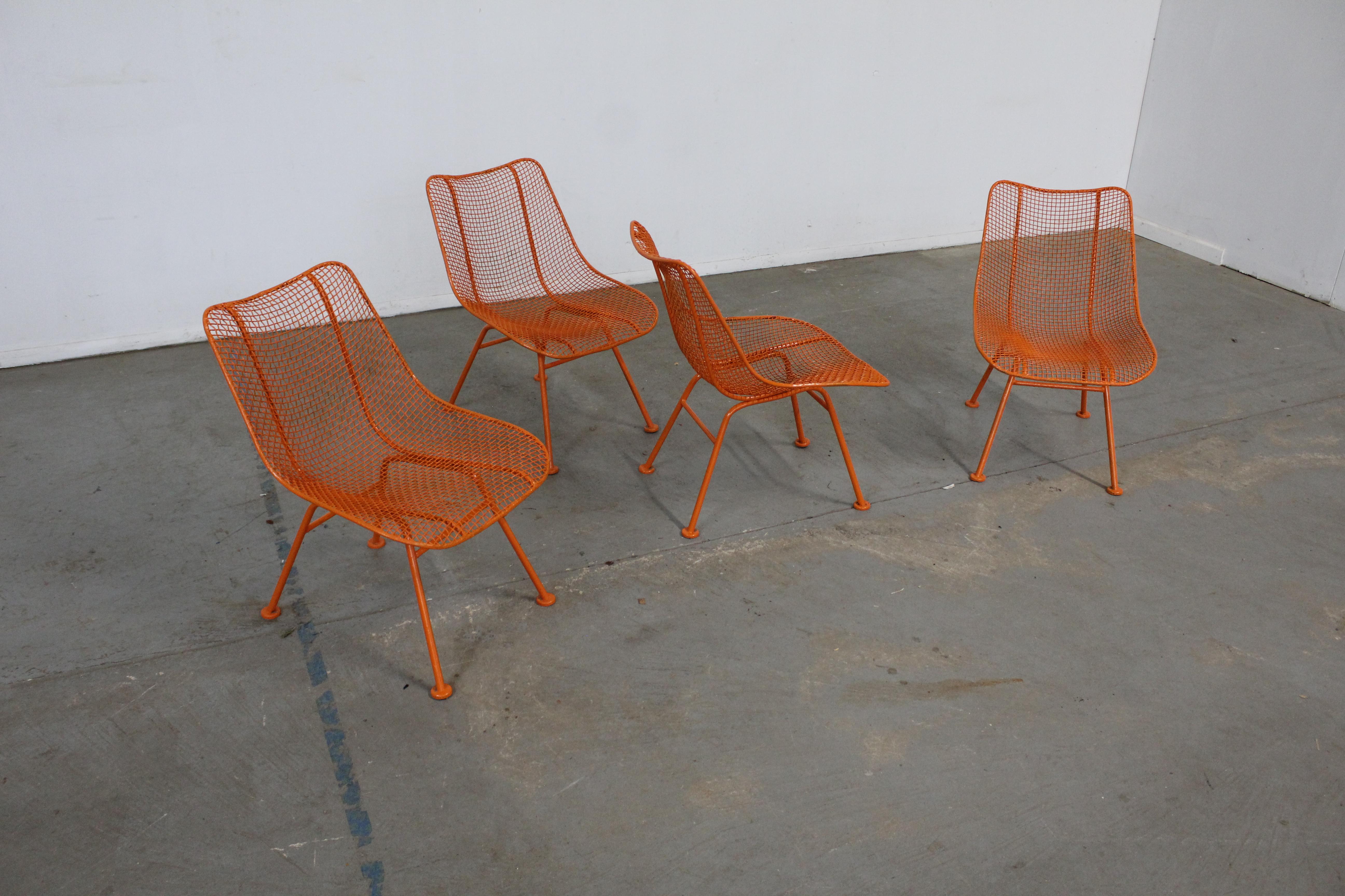 Set of 4 Mid Century Danish Modern Woodard Sculptura Low Profile Side Chairs For Sale 6