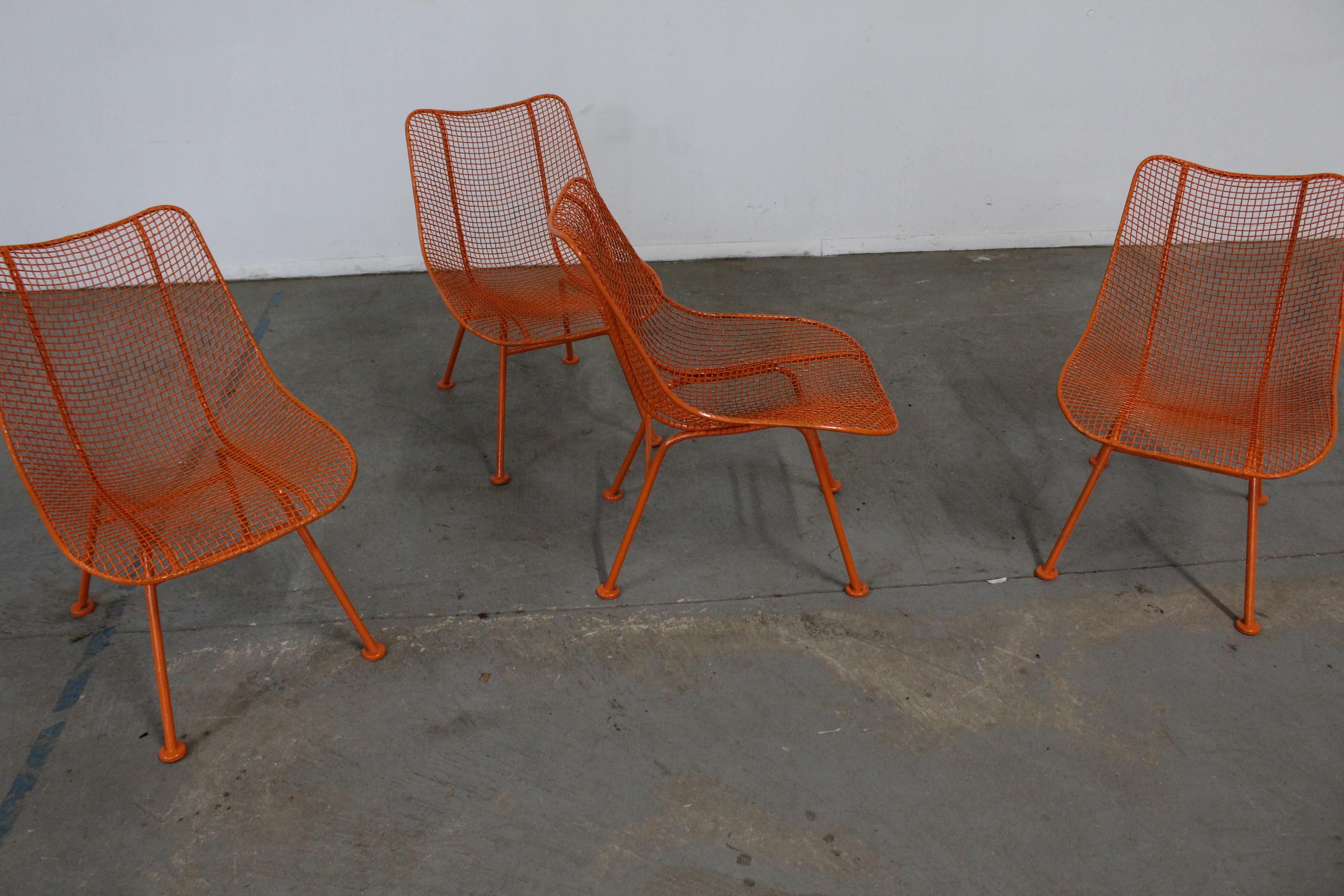 Set of 4 Mid Century Danish Modern Woodard Sculptura Low Profile Side Chairs For Sale 8