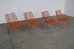 Set of 4 Mid Century Danish Modern Woodard Sculptura Low Profile Side Chairs