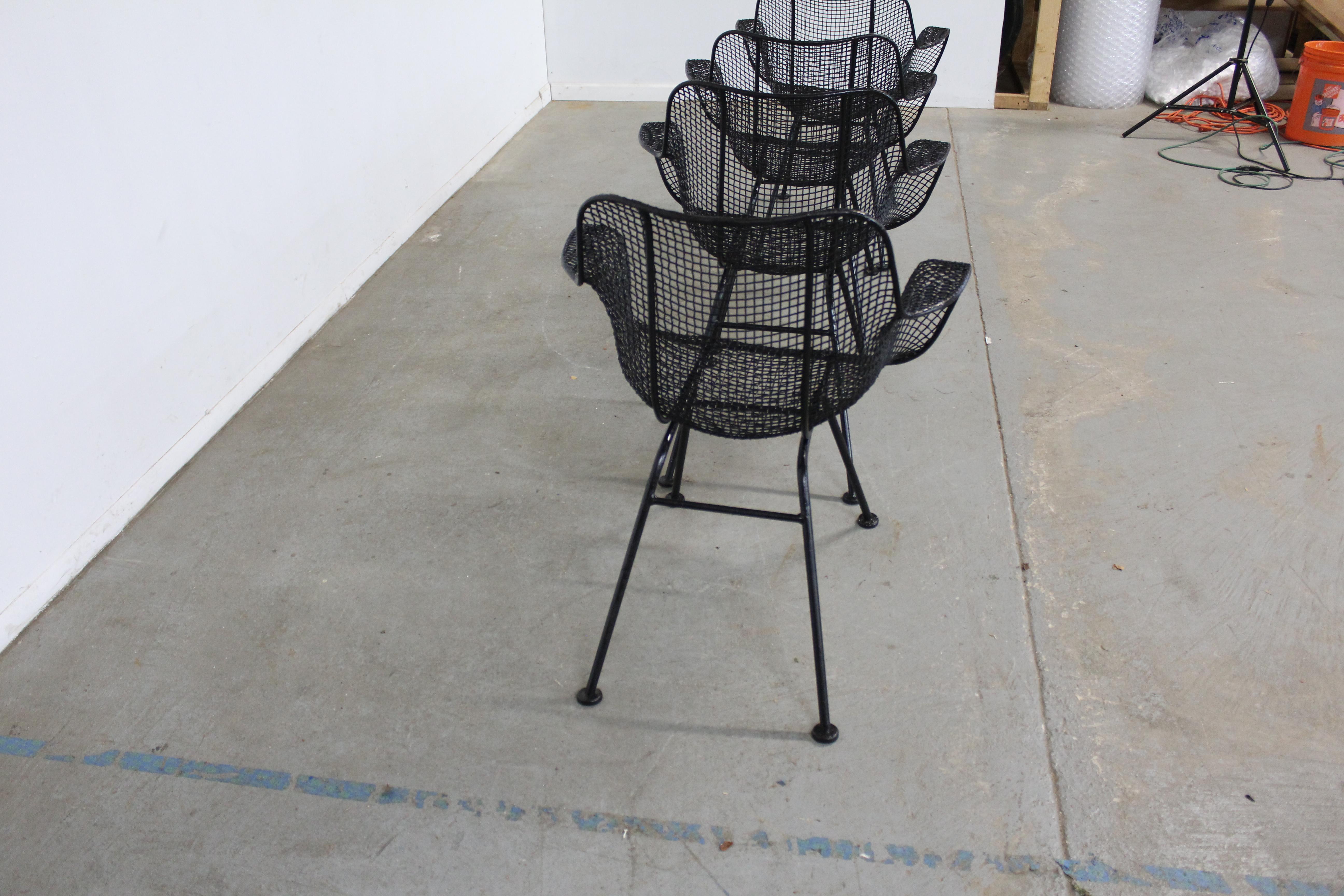 Ensemble de 4 fauteuils en maille Sculptura de Woodard, style danois moderne du milieu du siècle dernier en vente 5