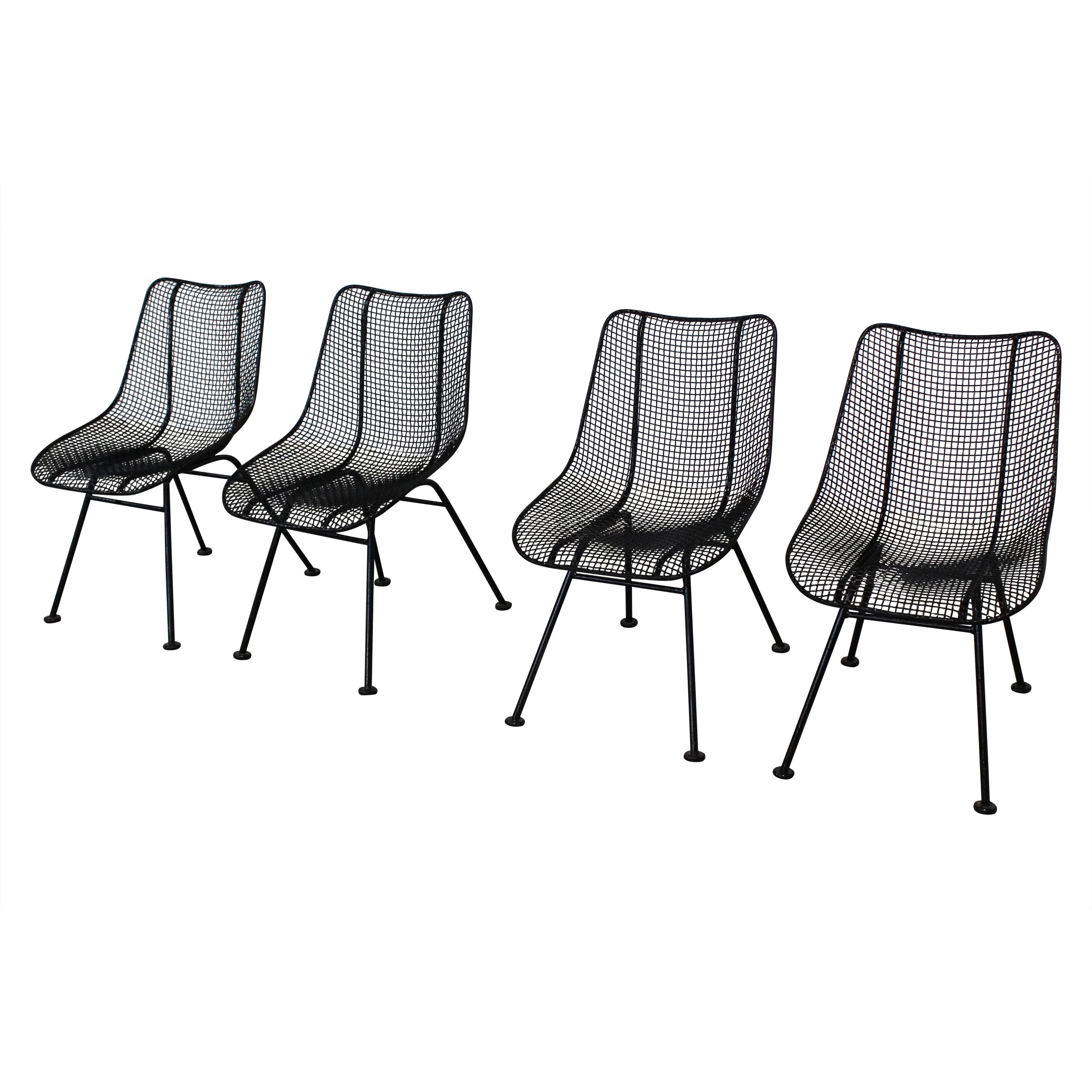 Set di 4 sedie laterali in rete Woodard Sculptura, moderne e danesi, della metà del secolo scorso