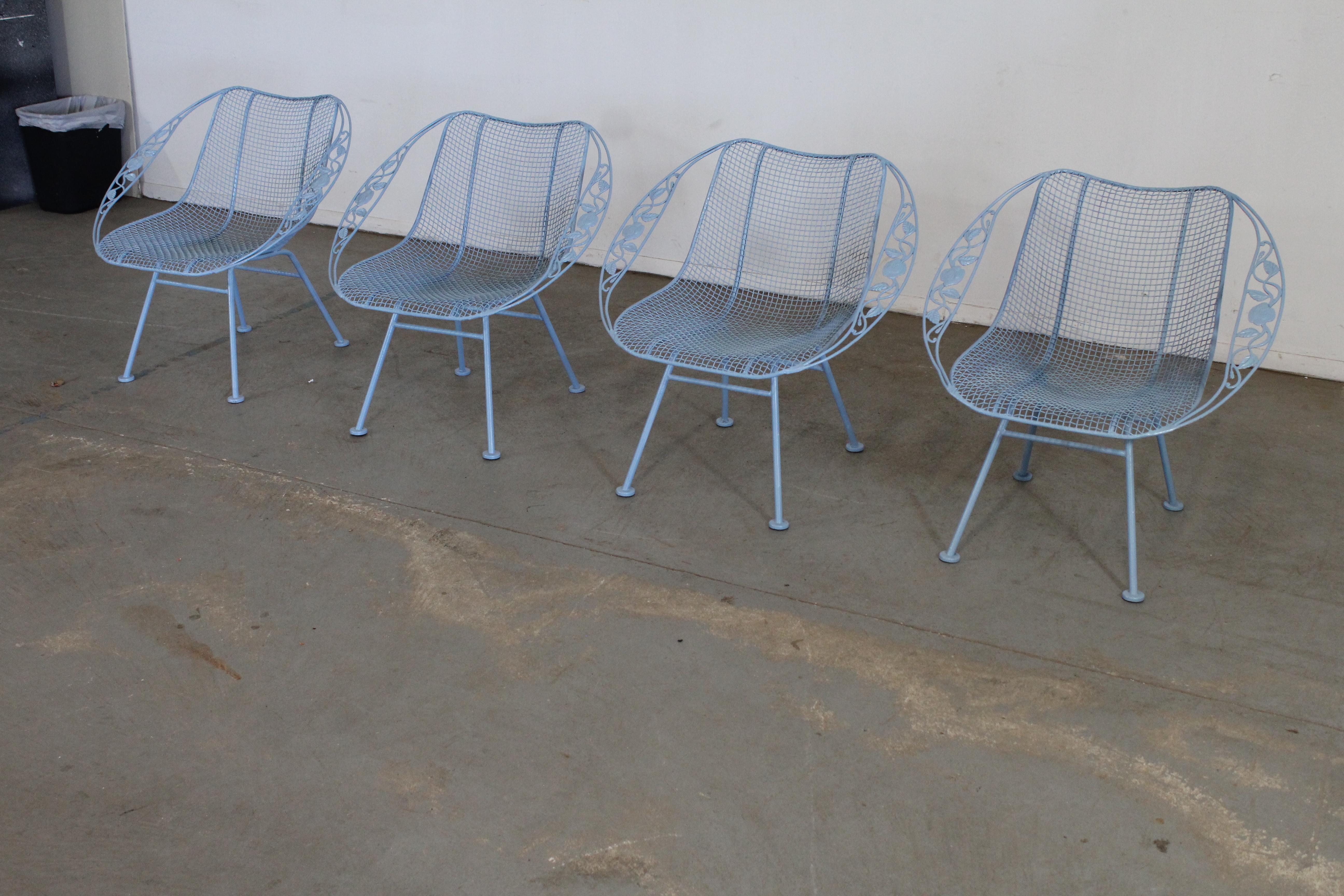 Set of 4 Mid-Century Modern Woodard Sculptura Outdoor Satellite Lounge Chairs 8