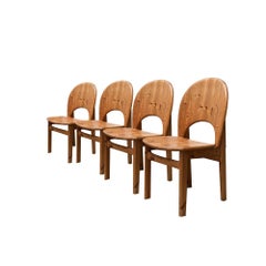 Ensemble de 4 chaises danoises en pin du milieu du siècle dernier par Niels Koefoed pour Glostrup, années 1960