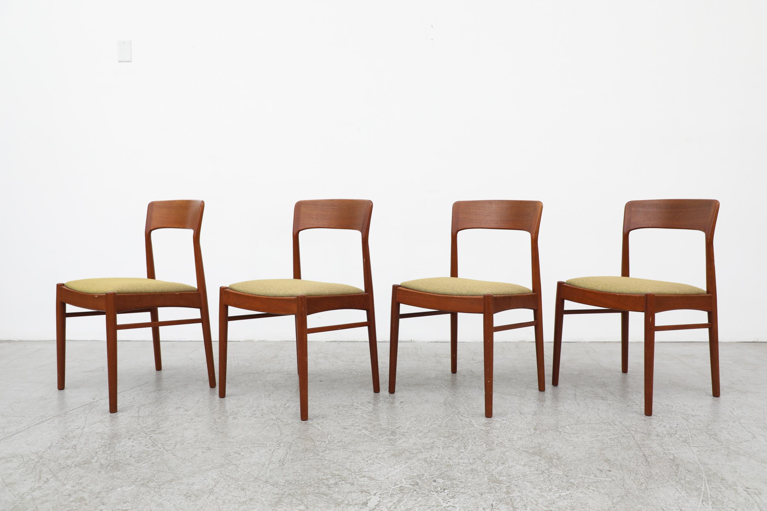 Mid-Century Modern Set of 4 Mid-Century Danish Teak Dining Chairs by Kai Kristiansen