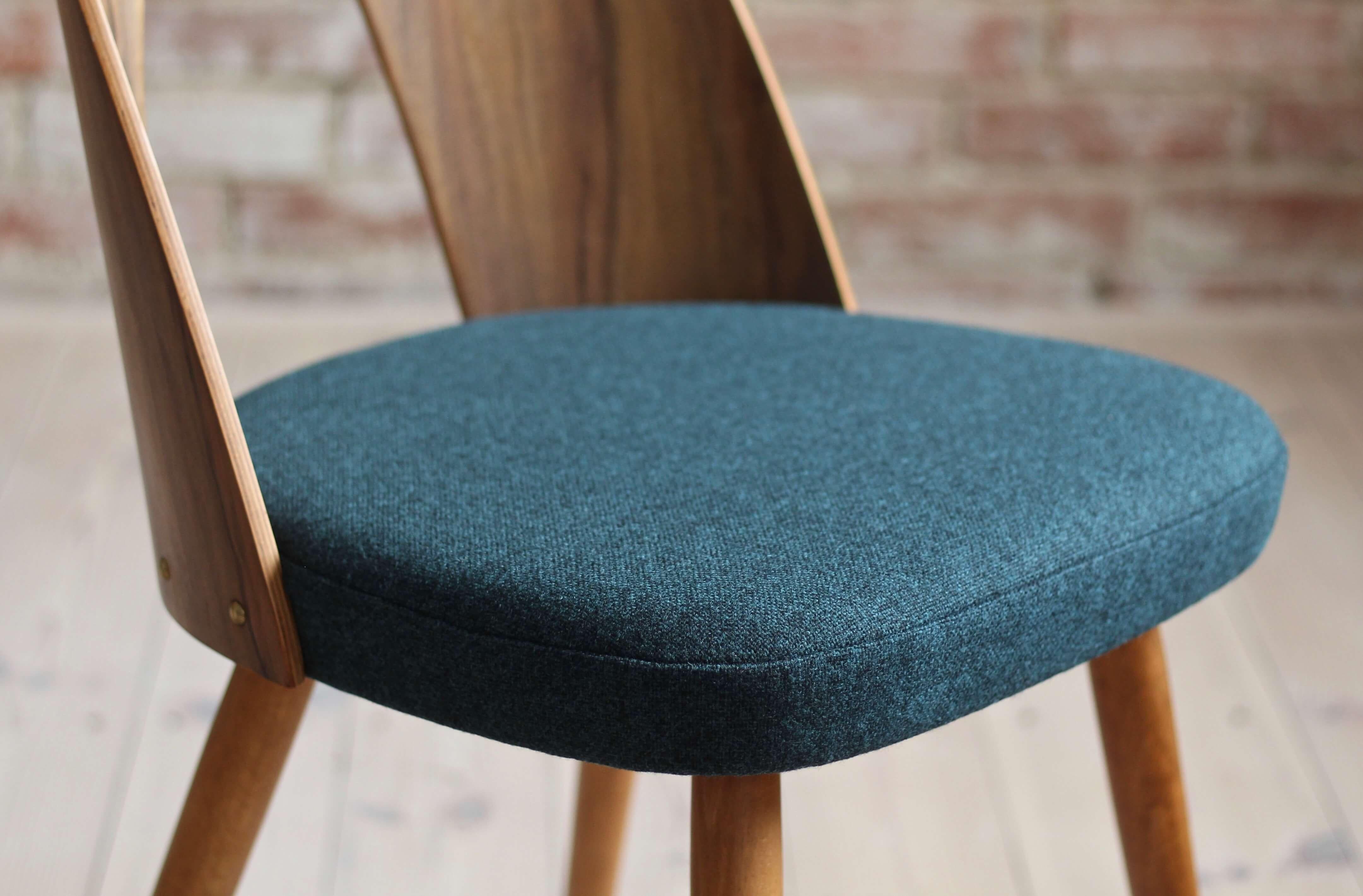 Set of 4 Mid Century Dining Chairs by A.Šuman, Customizable Upholstery Available For Sale 2