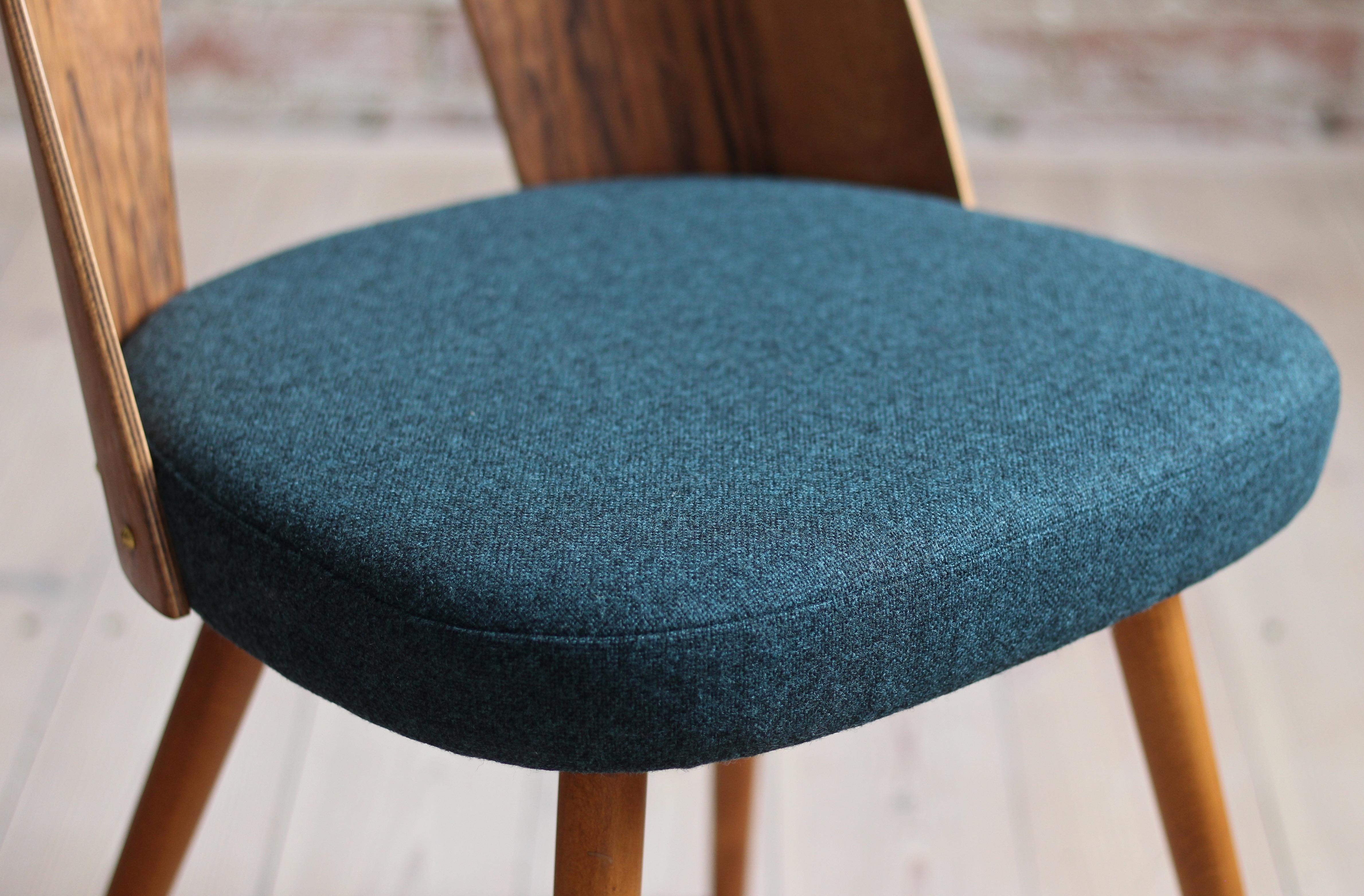 Set of 4 Mid Century Dining Chairs by A.Šuman, Customizable Upholstery Available For Sale 7