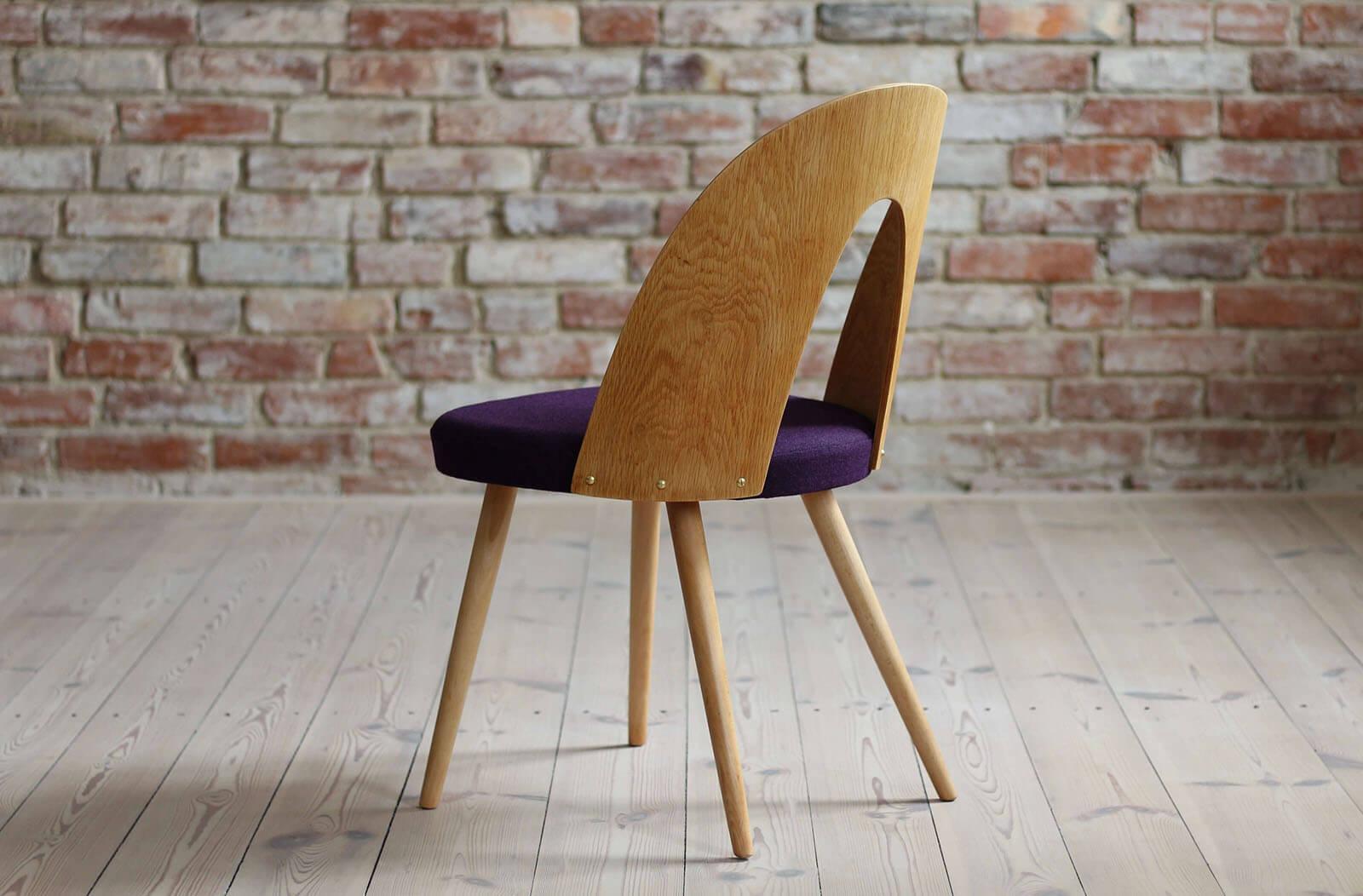 Mid-20th Century Set of 4 Mid Century Dining Chairs by A.Šuman, Customizable Upholstery Available For Sale