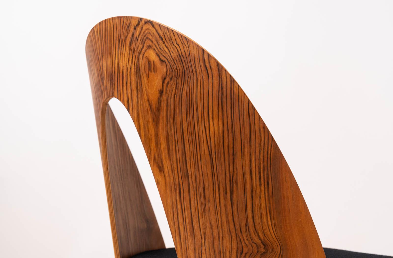 Ensemble de 4 chaises de salle à manger du milieu du siècle par A.Šuman, retapissé en Kvadrat en vente 7