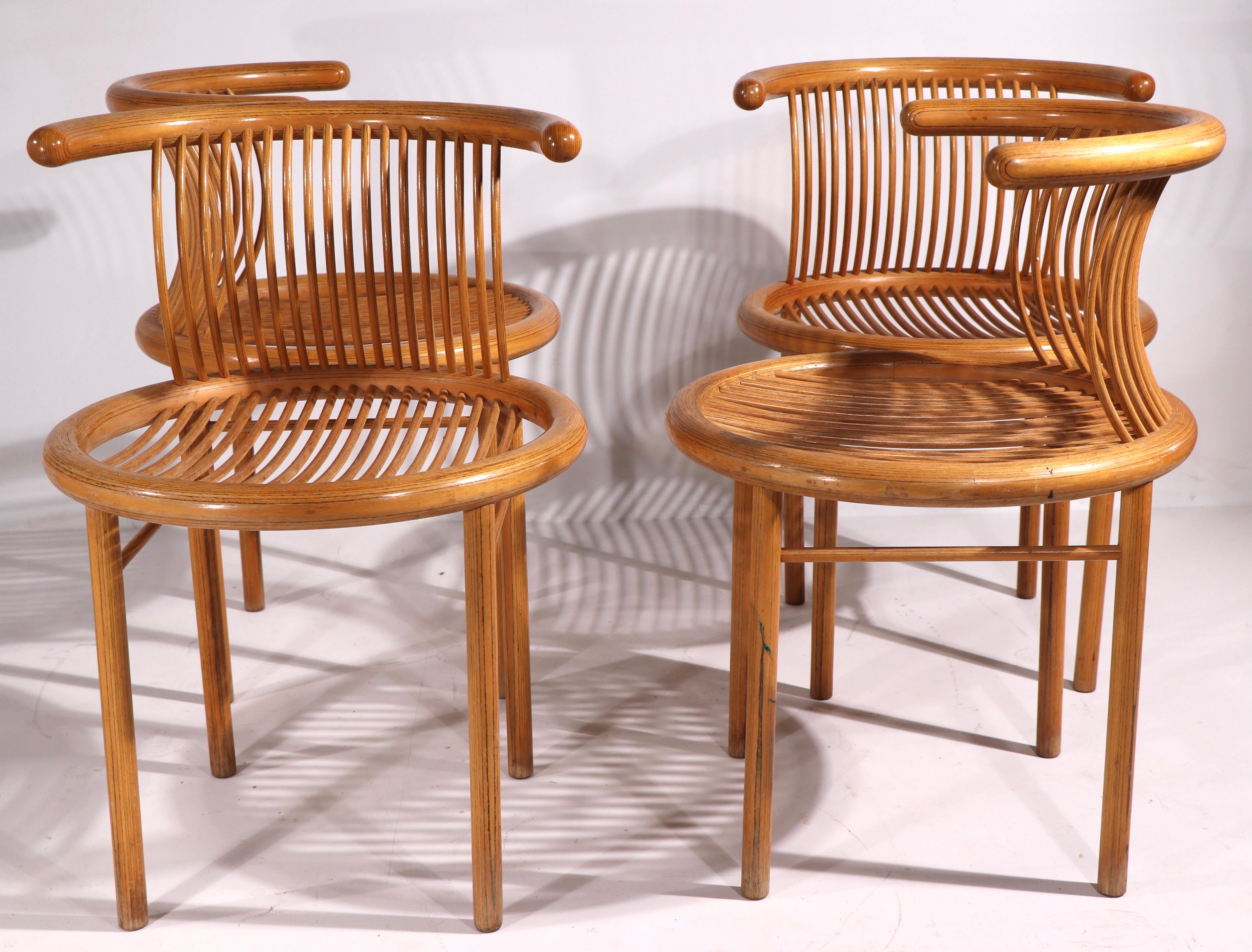 20th Century Set of 4 Mid Century Dining Chairs by Helmut Lubke